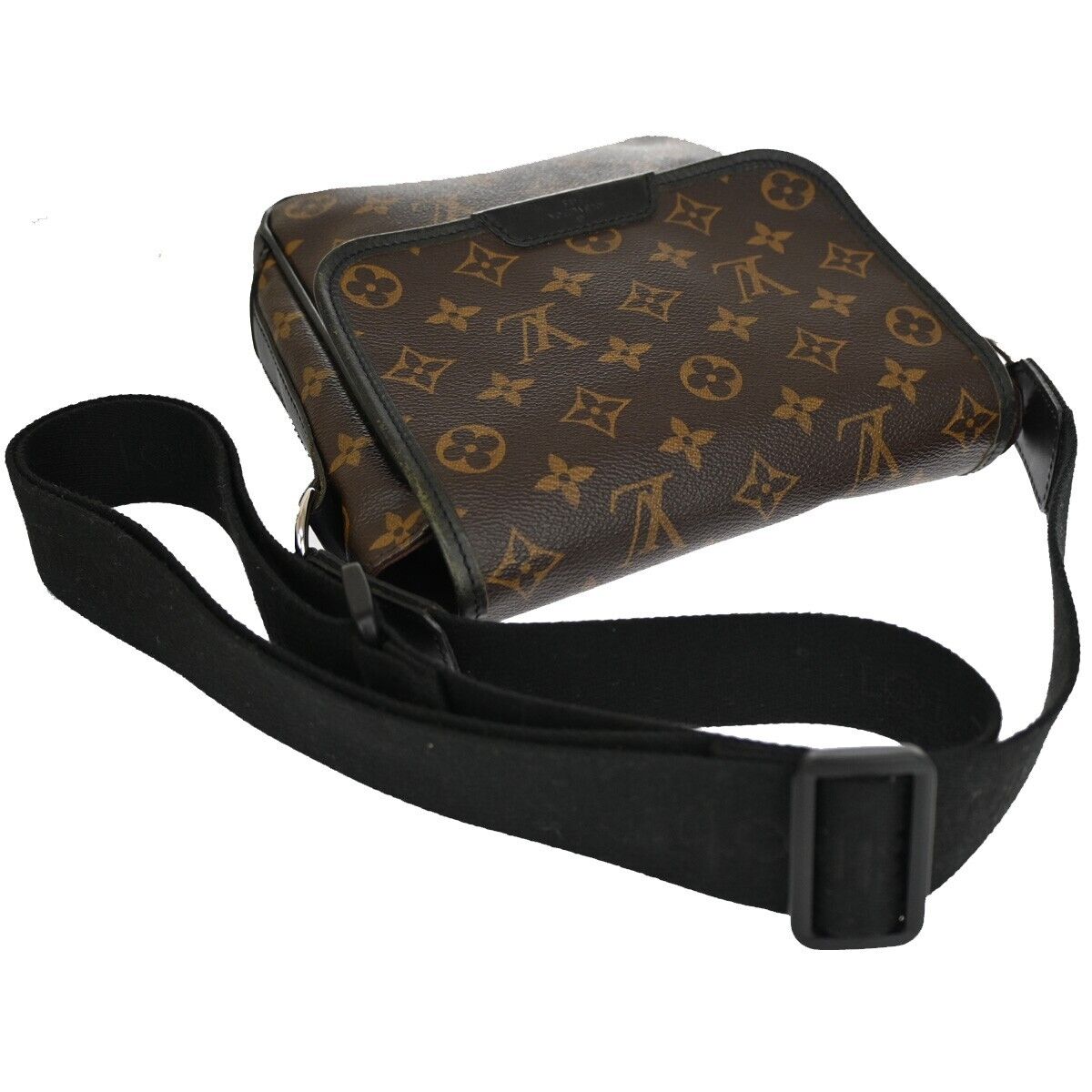 LOUIS VUITTON Bass PM Shoulder Bag Monogram Macassar Brown Black M56717 98YD576