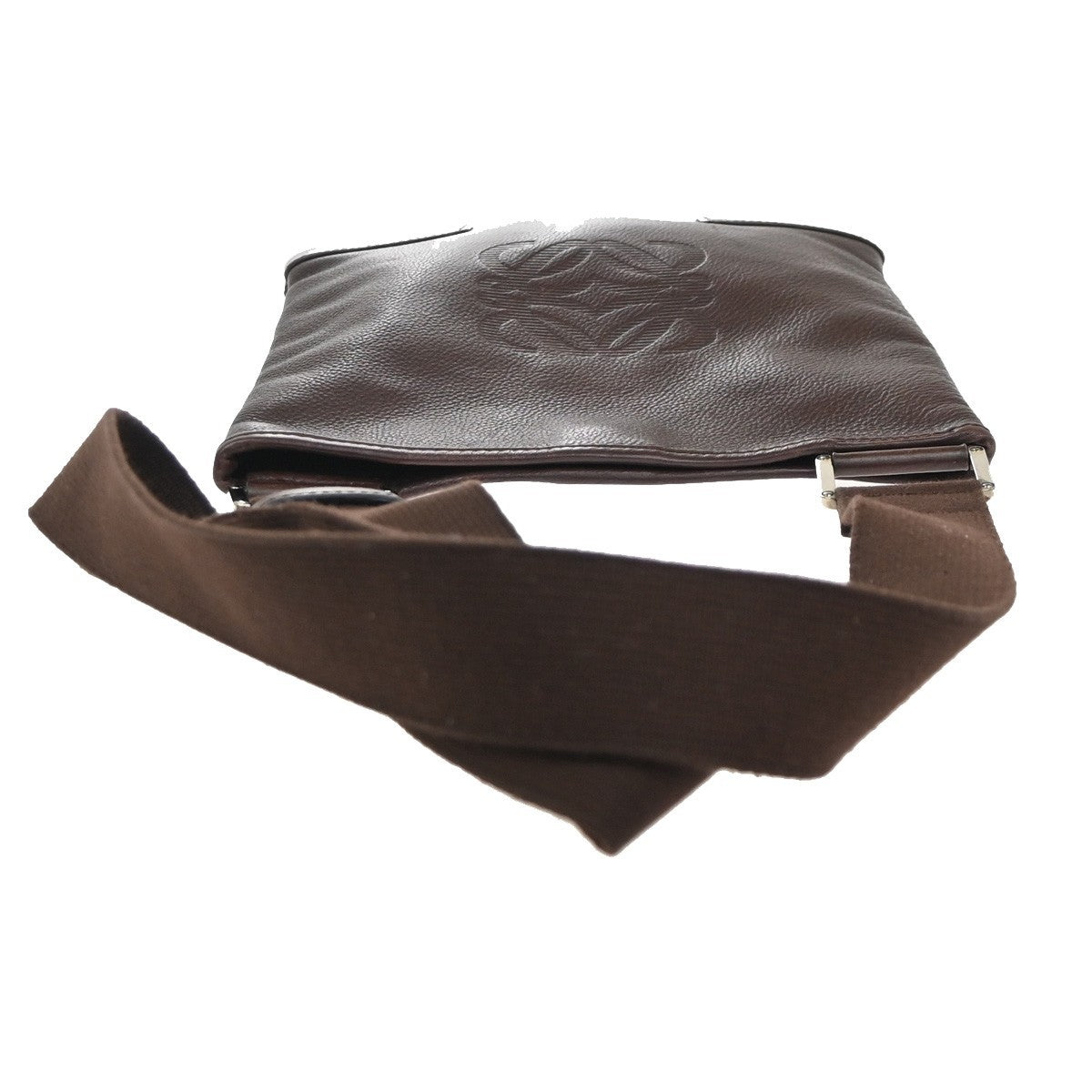 LOEWE Logo Anagram Crossbody Shoulder Bag Leather Brown SHW Spain 34KC933