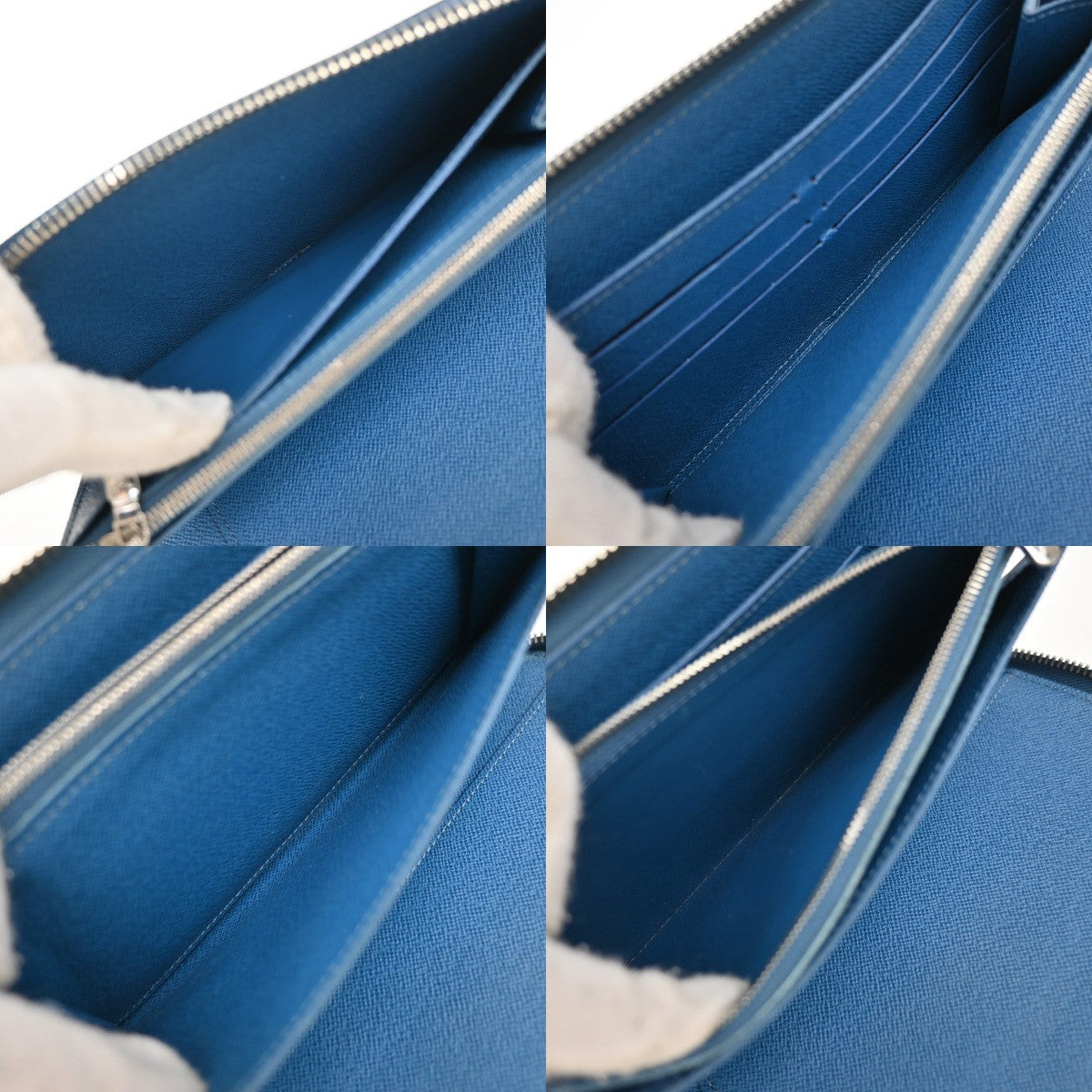 LOUIS VUITTON LV Zippy Organizer Long Wallet Epi Leather Blue SHW M60619 35KB376
