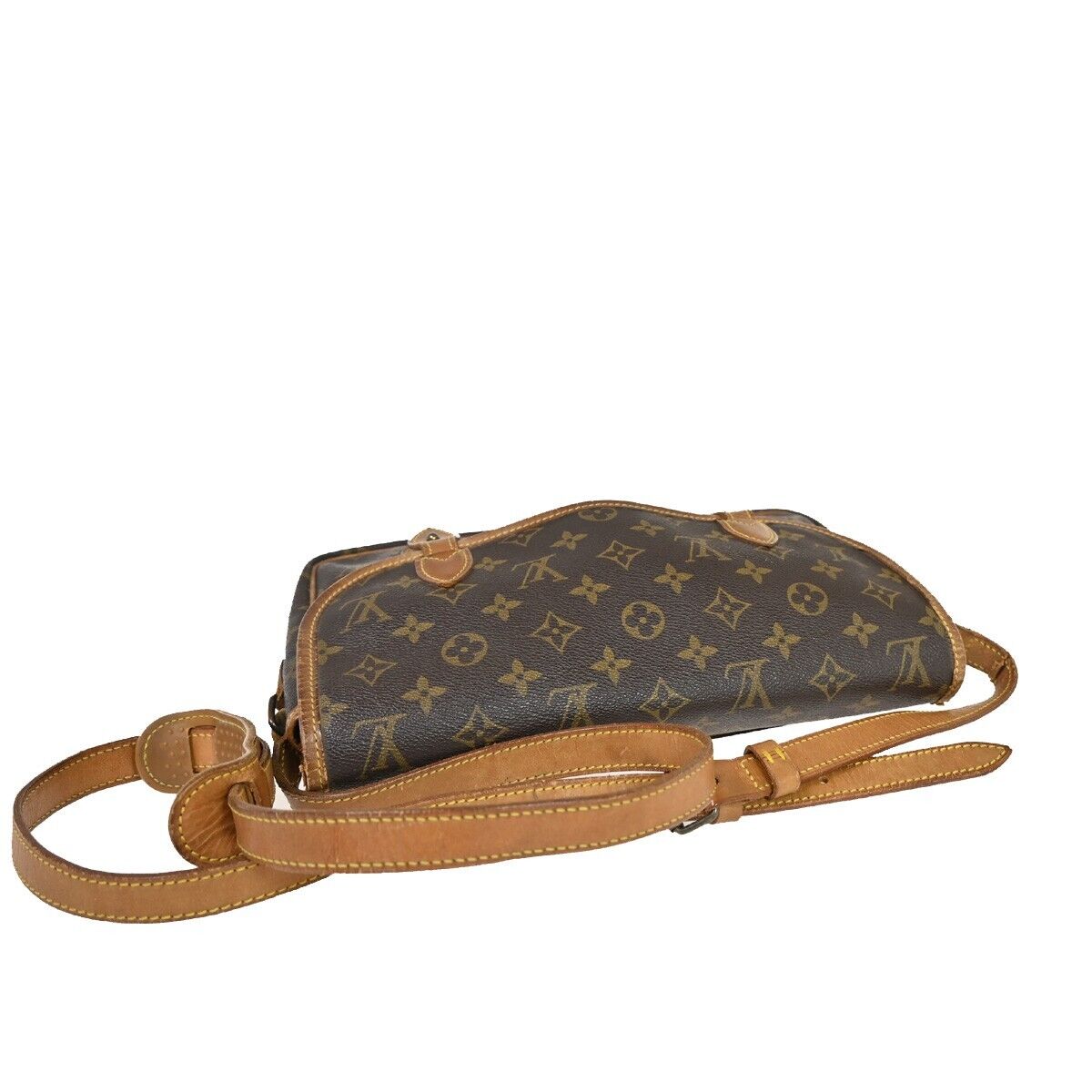 LOUIS VUITTON LV Logo Gibeciere MM Shoulder Bag Monogram Leather M42247 36FA232