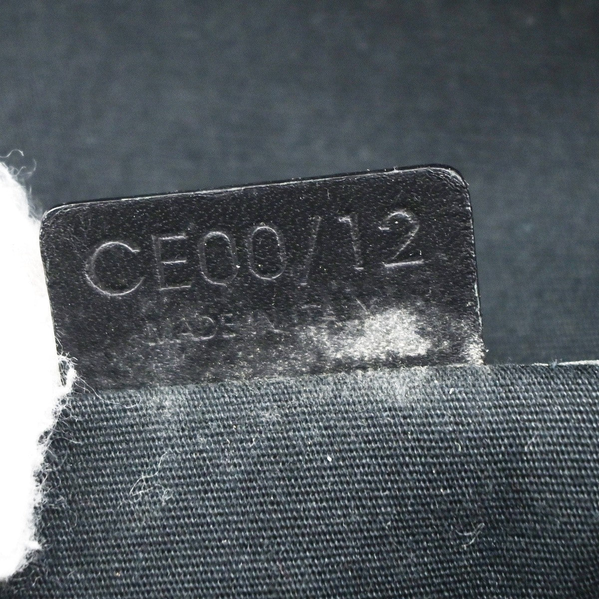 CELINE Logo C Macadam Pattern Hand Bag Suede Leather Black SHW 38CB067