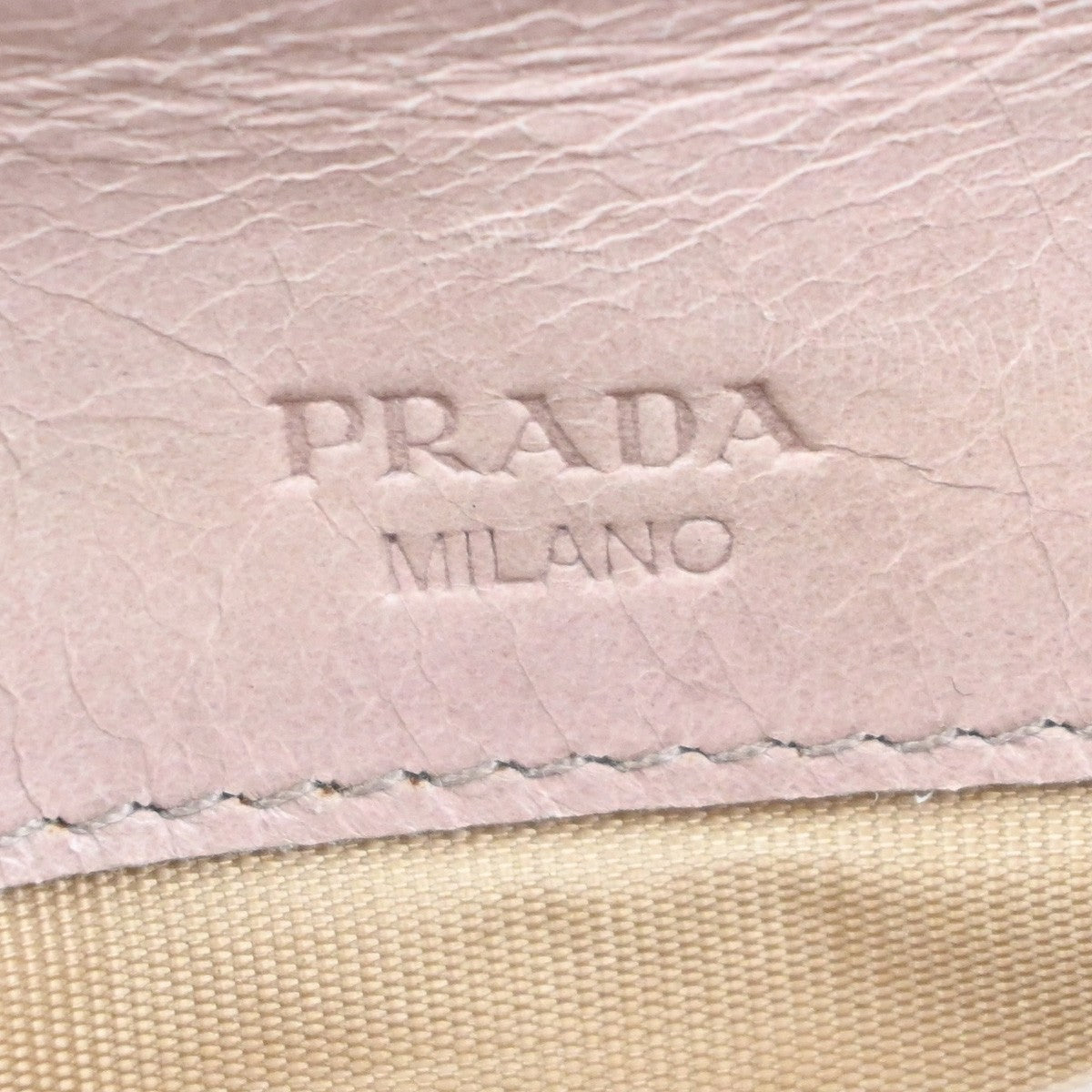 PRADA Logo Bifold Flap Long Wallet  Quilted Leather Pink Beige GHW Italy 01KD035