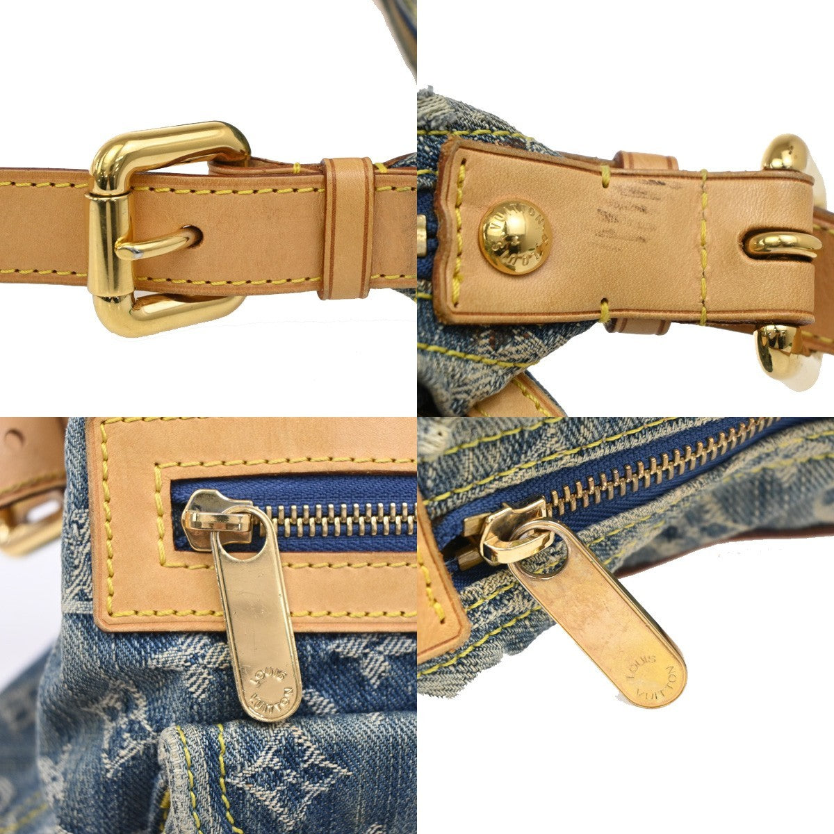 LOUIS VUITTON Buggy PM Shoulder Bag Monogram Denim Leather Blue M95049 49KB529