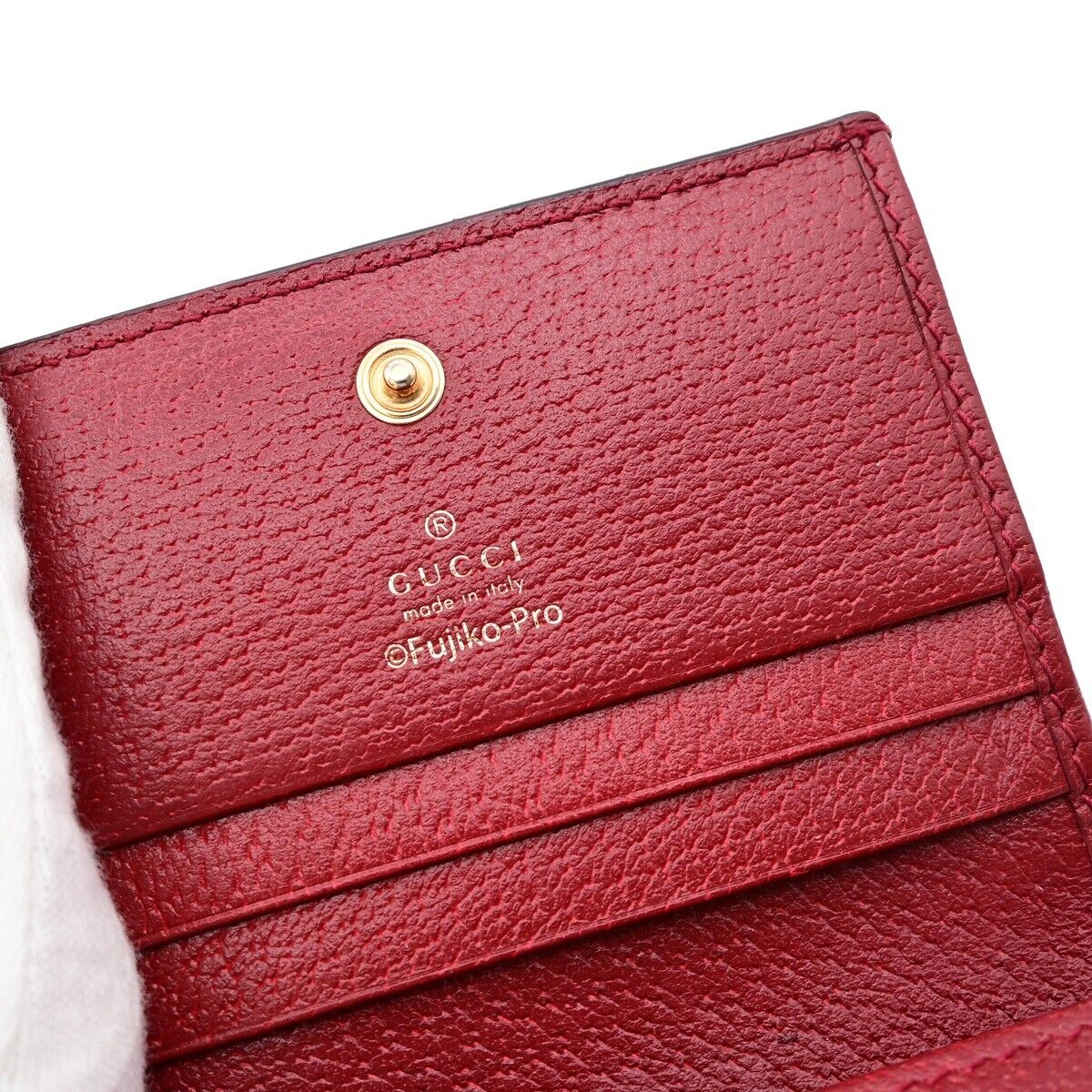 GUCCI Logo GG Pattern Doraemon Bifold Wallet Purse Supreme Leather Brown 34HB941