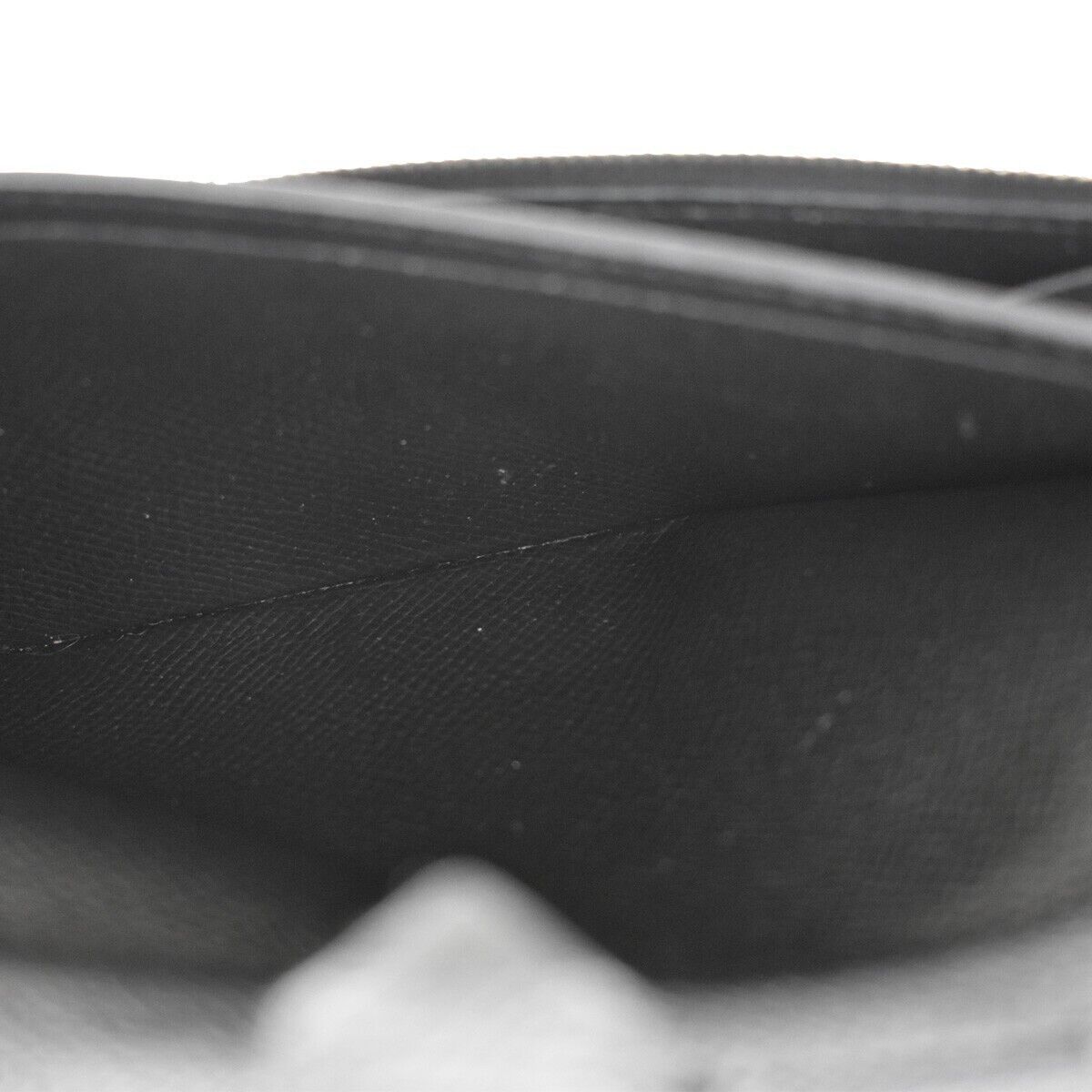 HERMES Logos Bearn Long Bifold Wallet Purse ▢L Veau Epsom Leather Black 85YC192