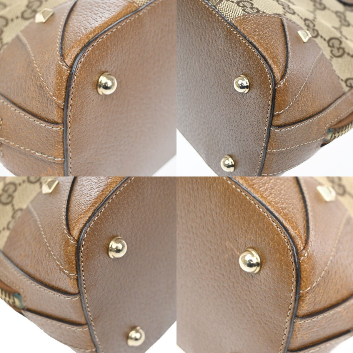 GUCCI GG Pattern Shoulder Handbag Bag Canvas Leather Brown SHW Italy 81CB057