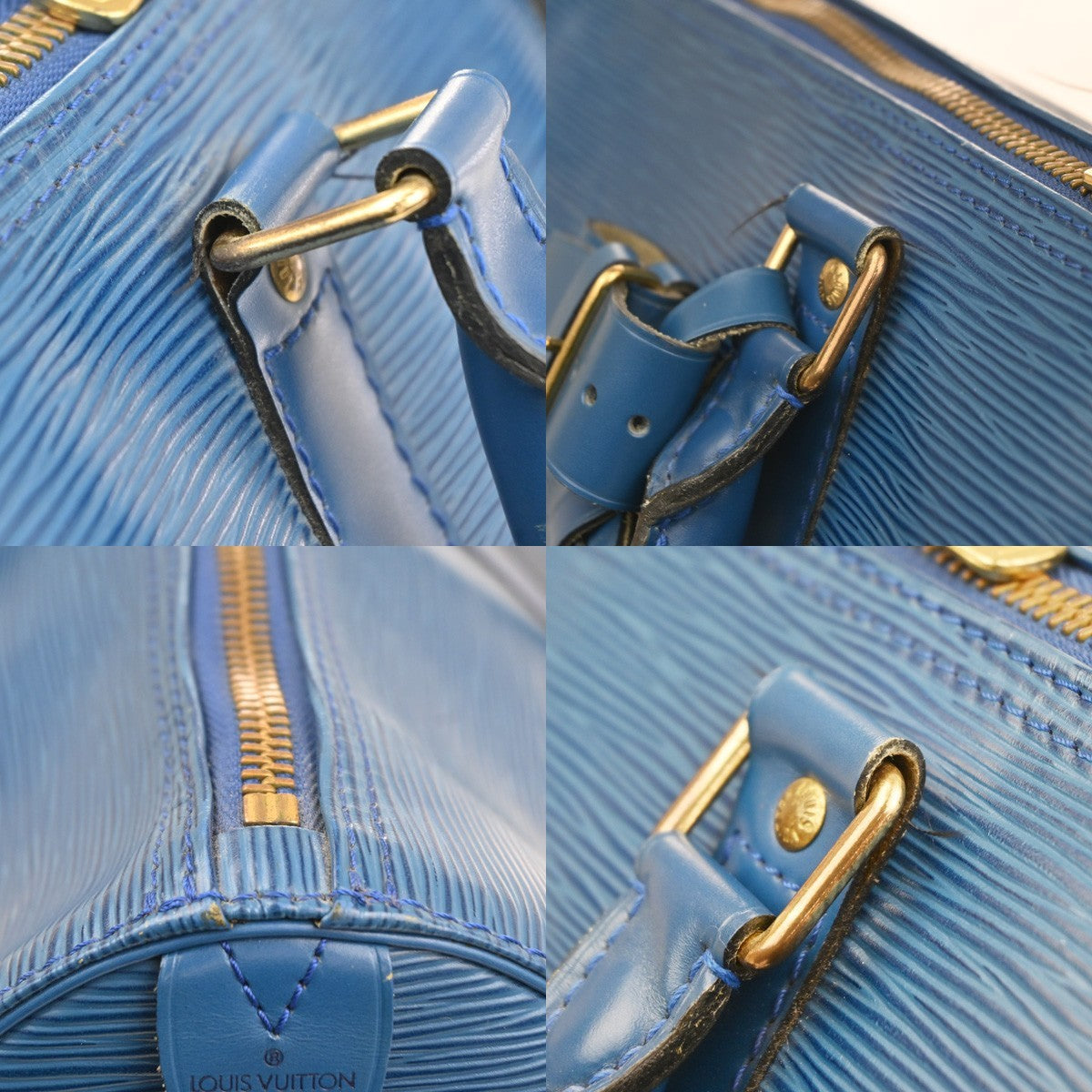LOUIS VUITTON Keepall 45 Travel Hand Bag Epi Leather Blue France M42975 77RQ041
