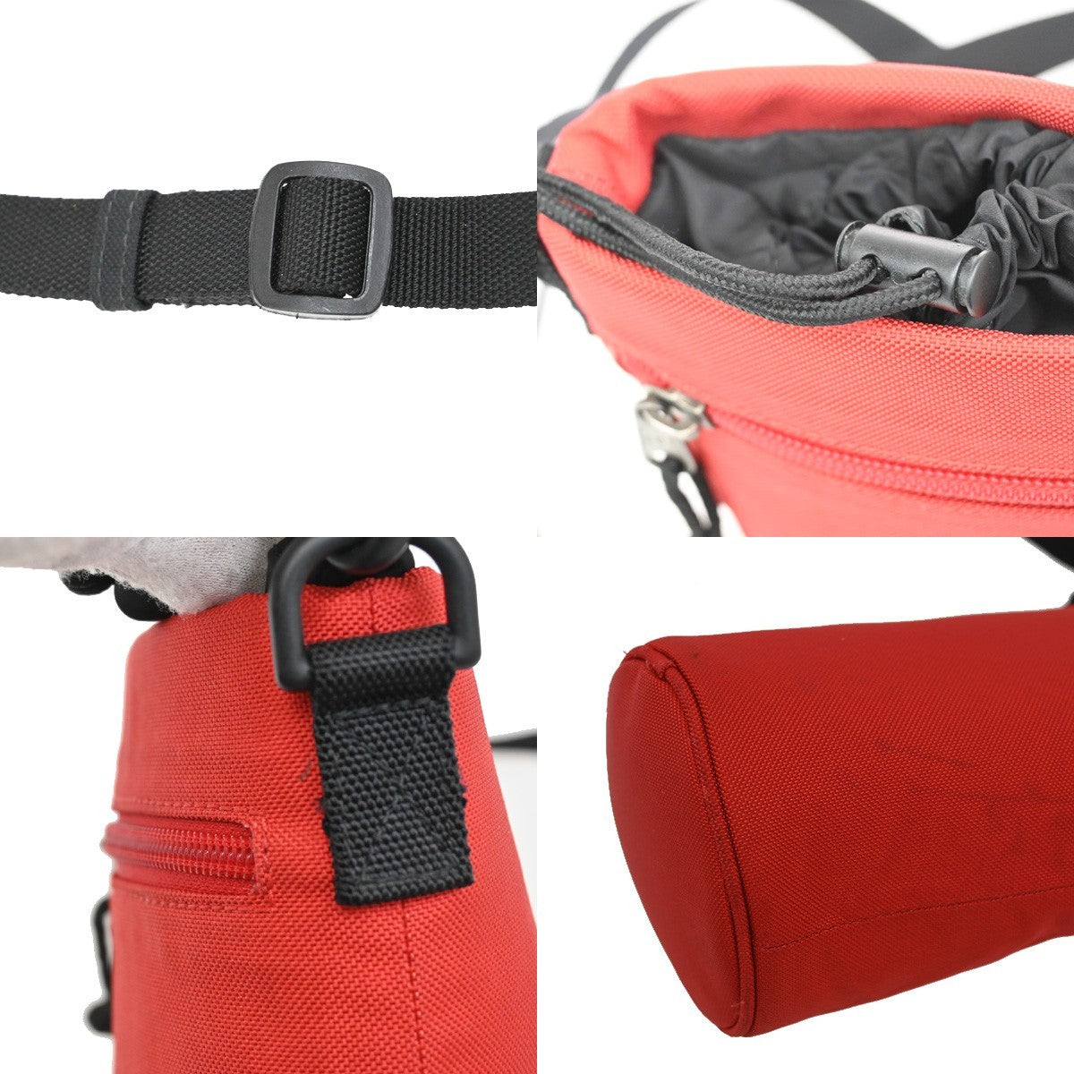 BALENCIAGA Weekend Bottle Holder Crossbody Canvas Nylon Red BK SHW Italy 34TA128