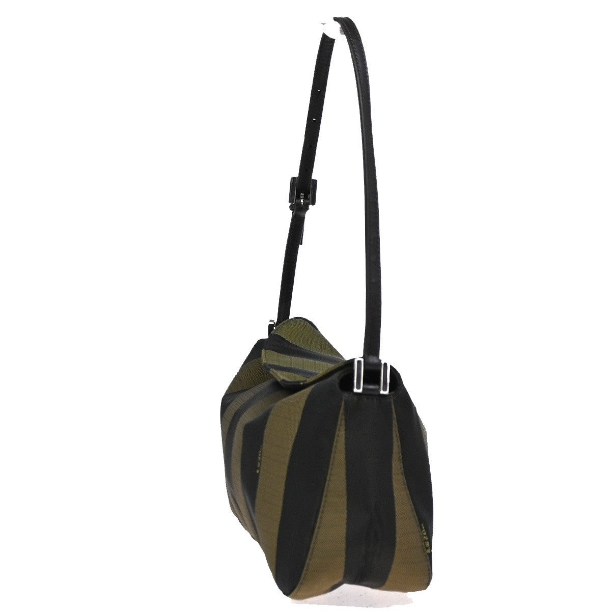FENDI Pequin Shoulder Hand Bag Canvas Leather Brown SHW Italy 35CA962