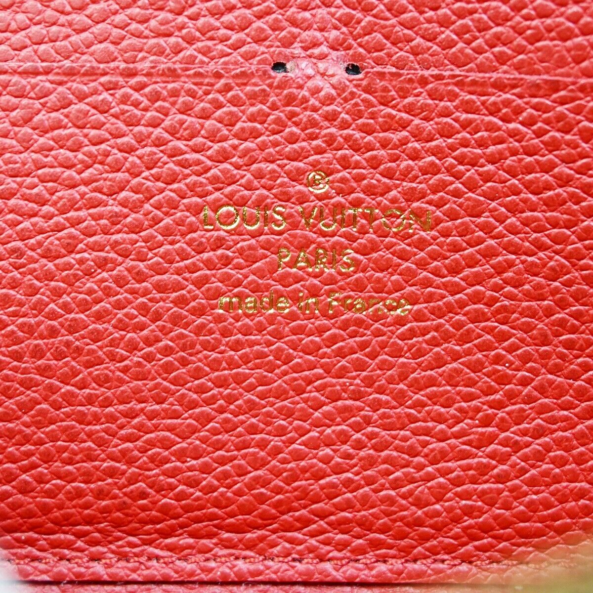 LOUIS VUITTON Clemence Long Bifold Wallet Monogram Empreinte Red M60169 31HB931