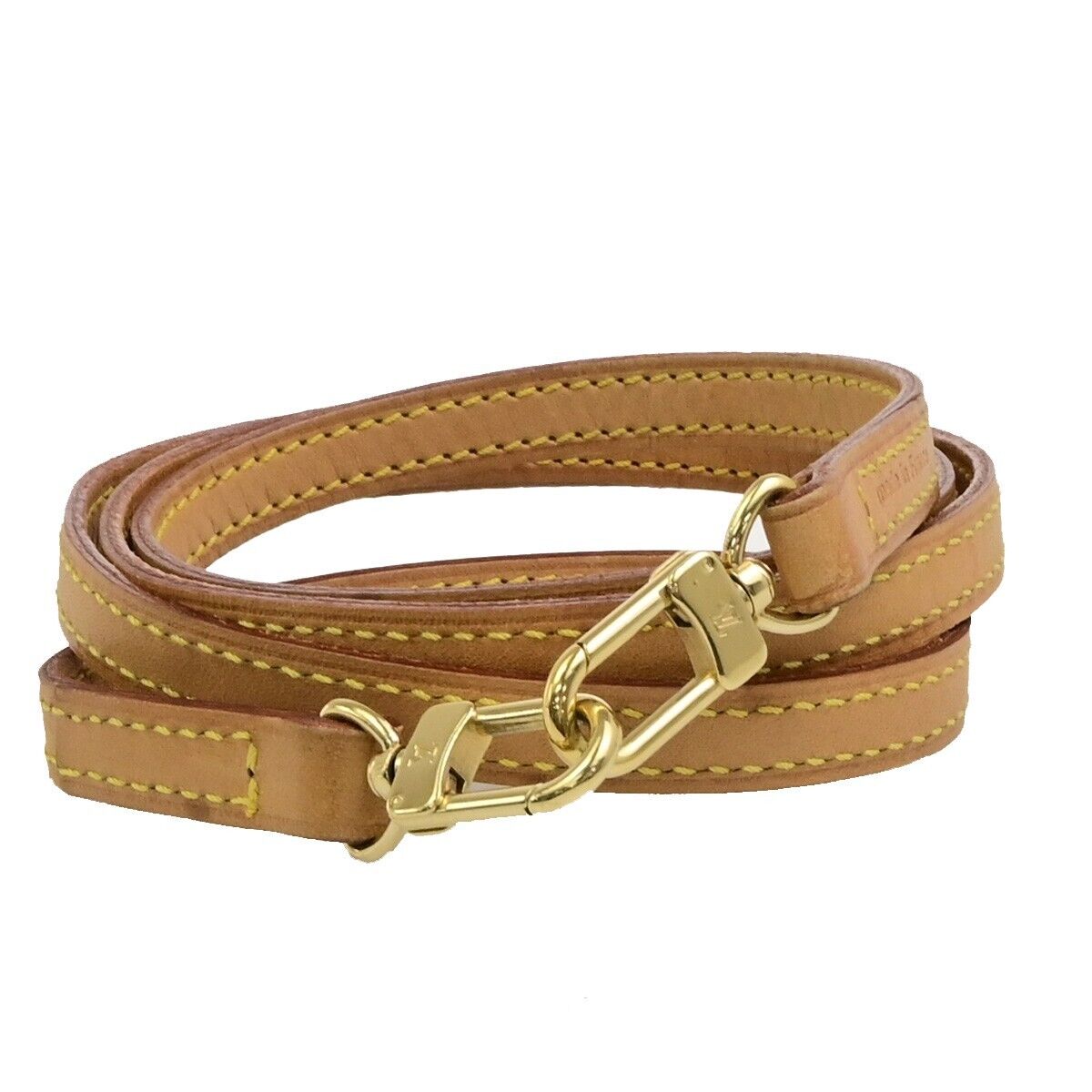 LOUIS VUITTON Shoulder Strap Leather Brown Gold France Bag Accessory 63ED435