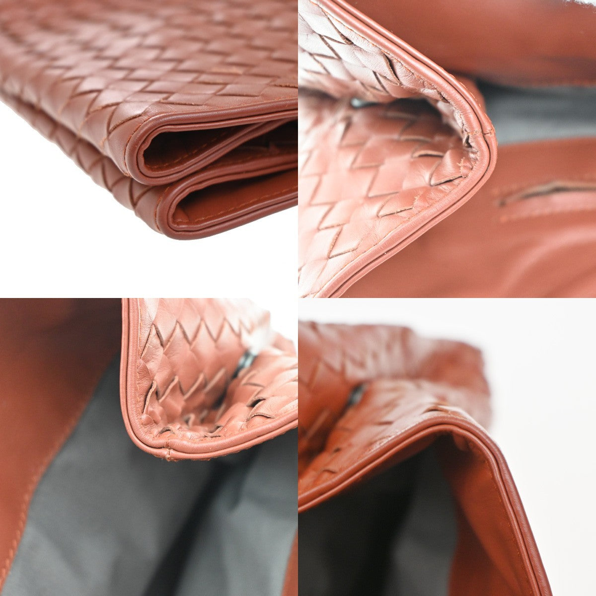 BOTTEGA VENETA Logo Intrecciato Shoulder Hand Bag Leather Red Italy 91MA191