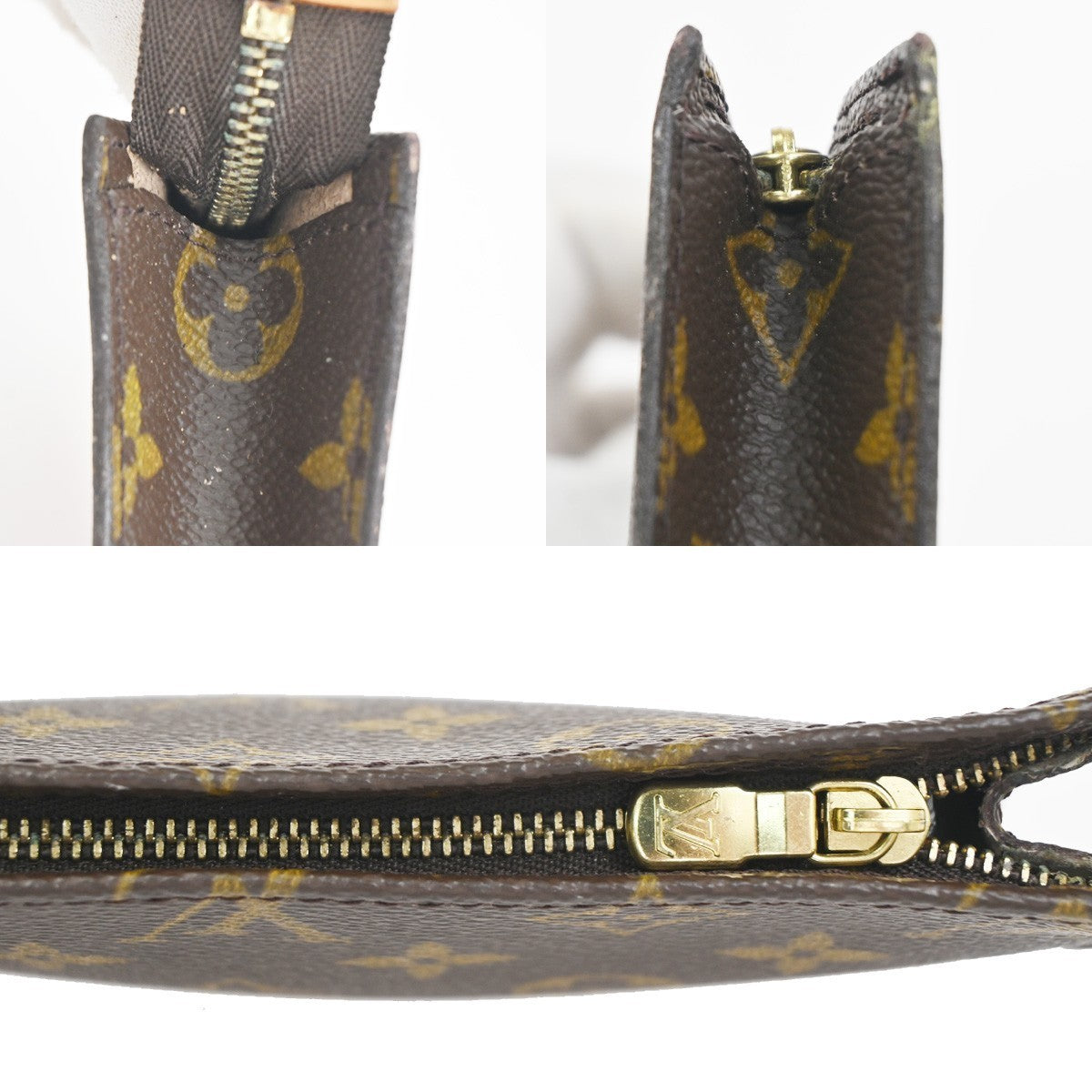 LOUIS VUITTON BUCKET GM Clutch Mini Pouch Bag Monogram Leather France 05KC734