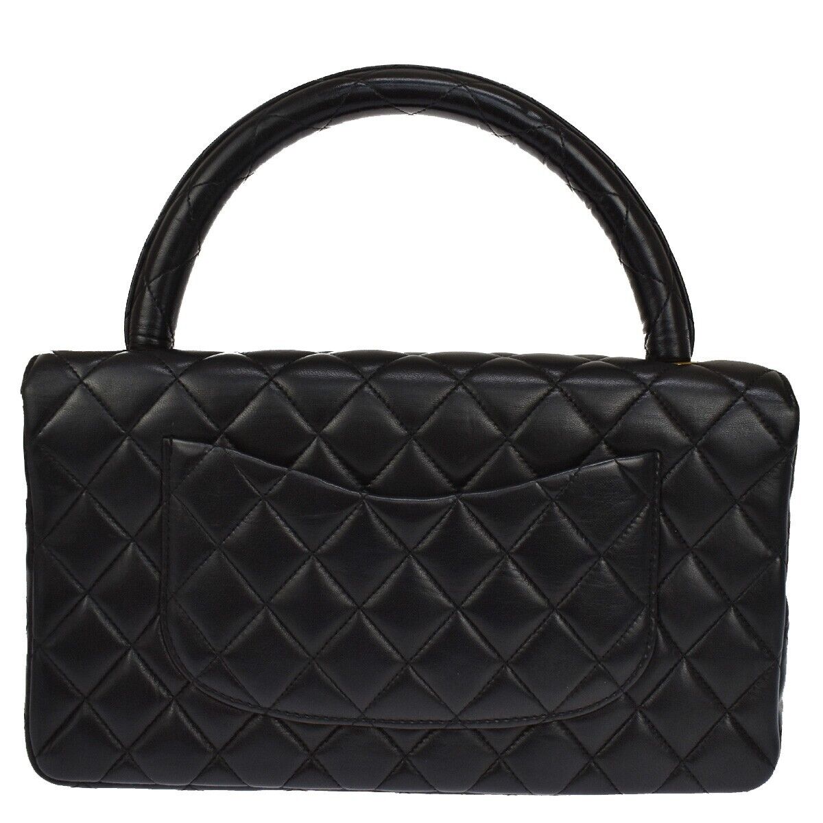 CHANEL CC Matelasse 25 Hand Bag Leather Black Gold France Vintage 759LC173