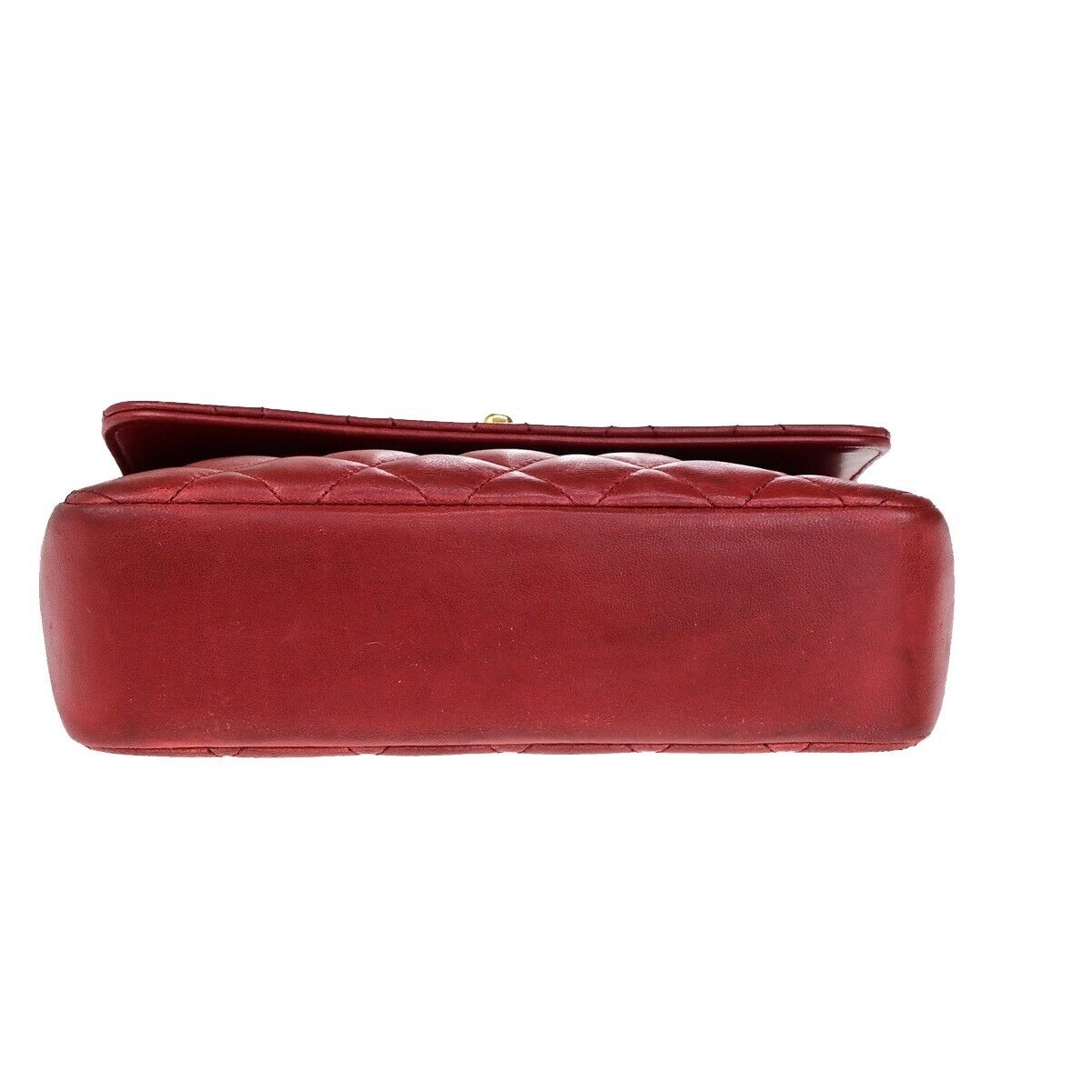 CHANEL CC Mini Matelasse Chain Shoulder Bag Leather Red GHW Vintage 696RK682