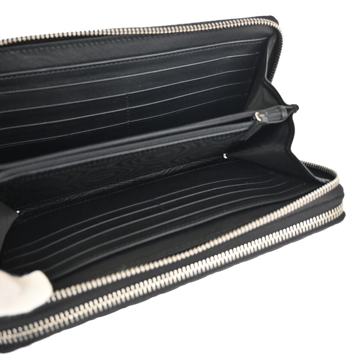 GUCCI Micro GG Guccissima Travel Case Wallet Leather Black SHW Italy 18YE185