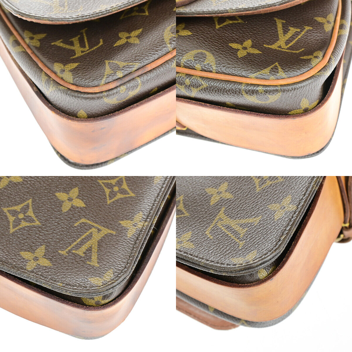 LOUIS VUITTON Cartouchiere MM Shoulder Bag Monogram Leather Brown M51253 68YF331