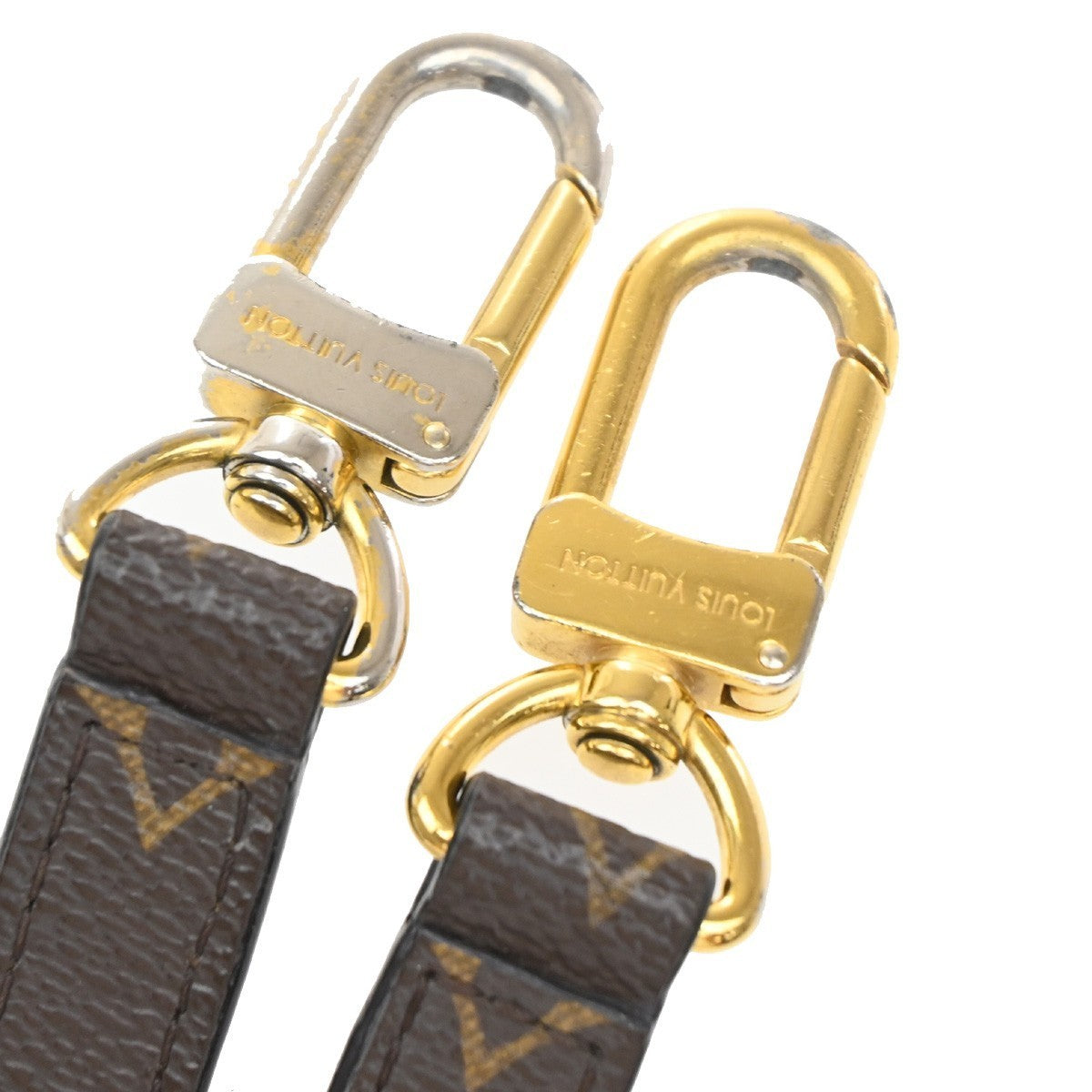 LOUIS VUITTON Shoulder Strap Monogram Leather Brown Gold Bag Accessory 36KP196