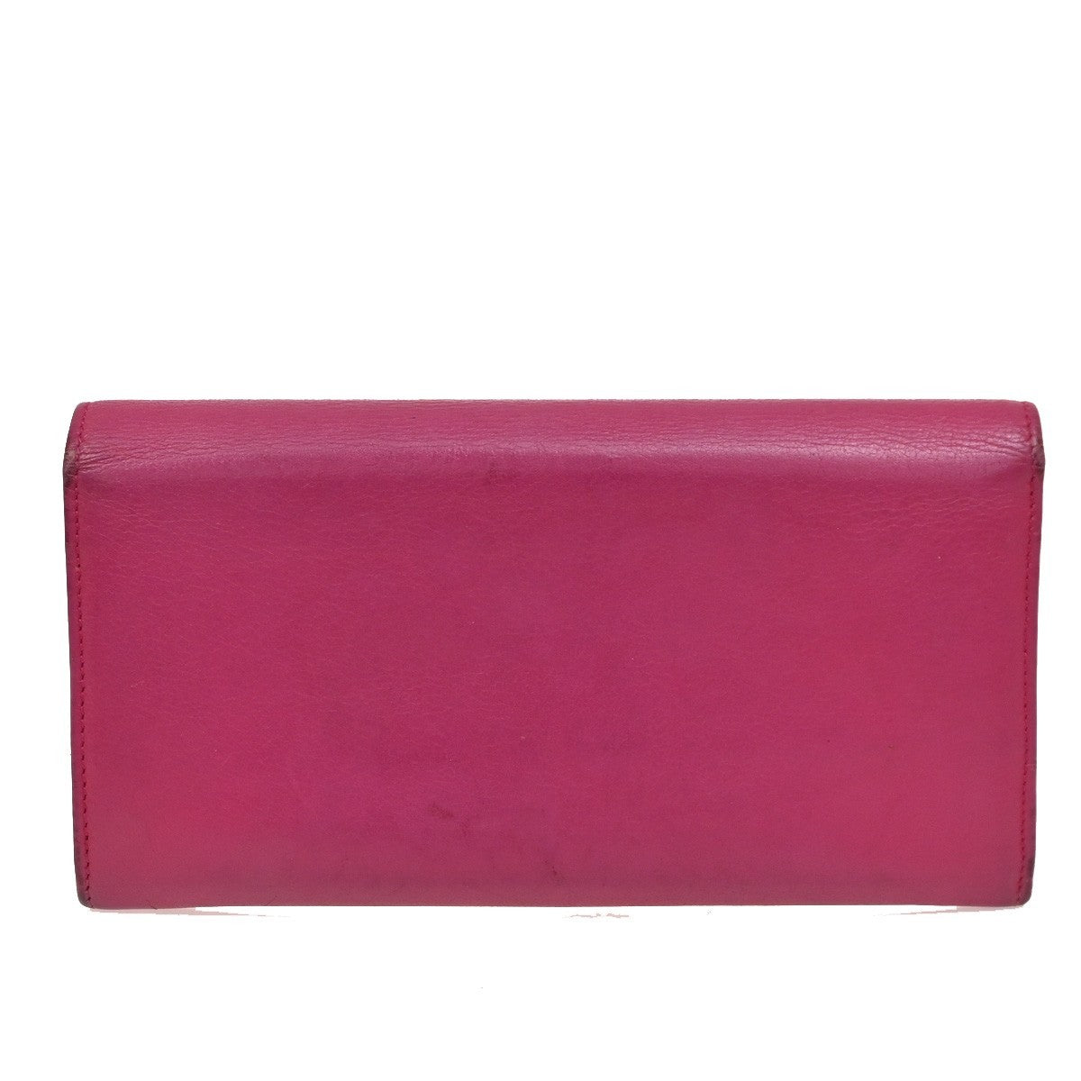 YVES SAINT LAURENT YSL Logo Belle De Jour Long Wallet Leather Pink GHW 66KB977