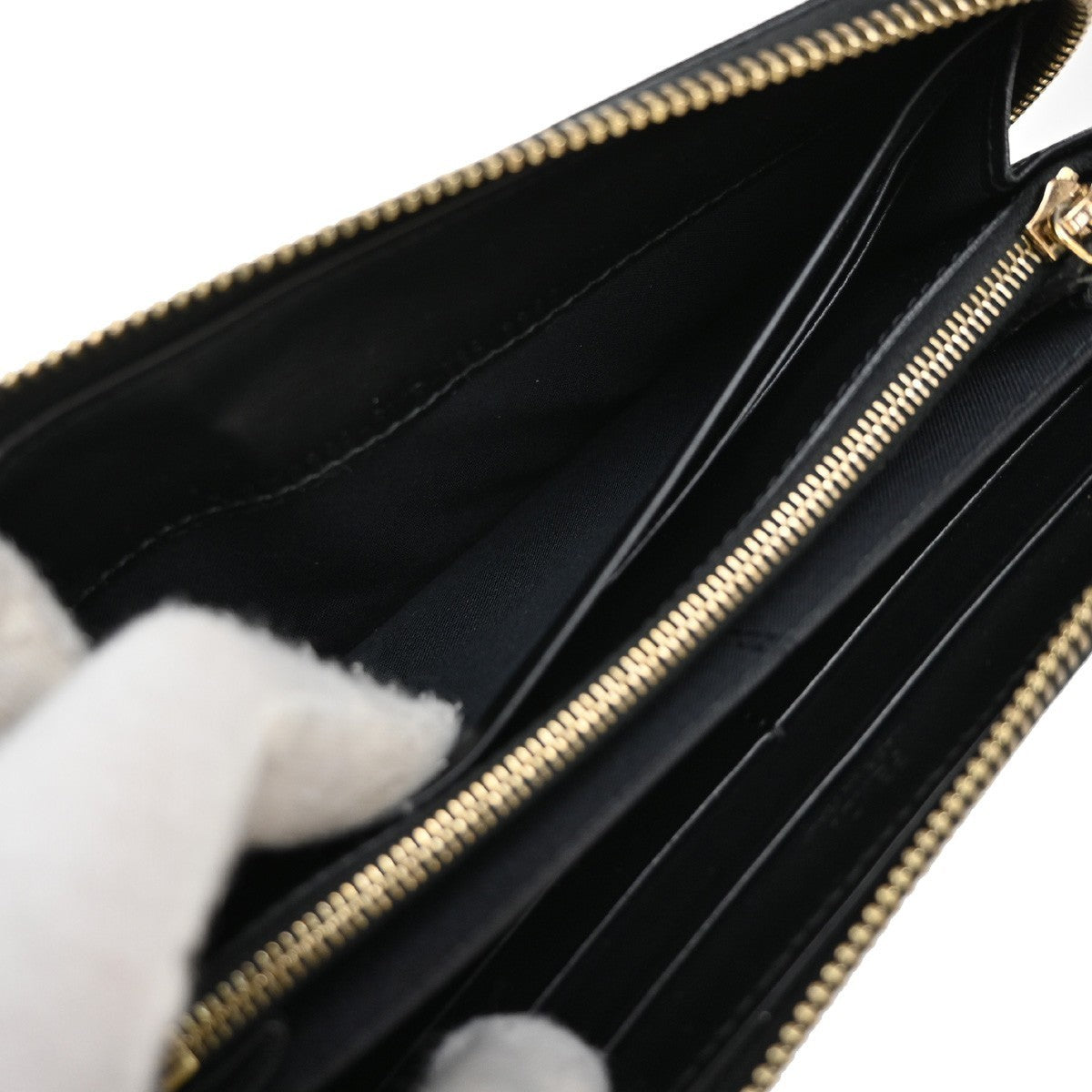 FENDI By The Way Logo Long Zip Around Wallet Leather Black GHW Italy 67KP310