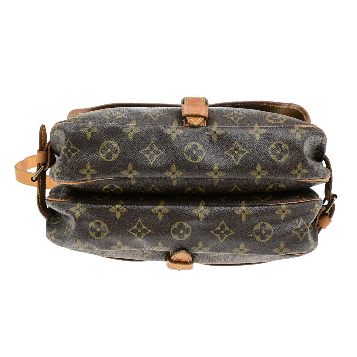 LOUIS VUITTON Logo Saumur 30 Shoulder Bag Monogram Leather Brown M42256 76EE027