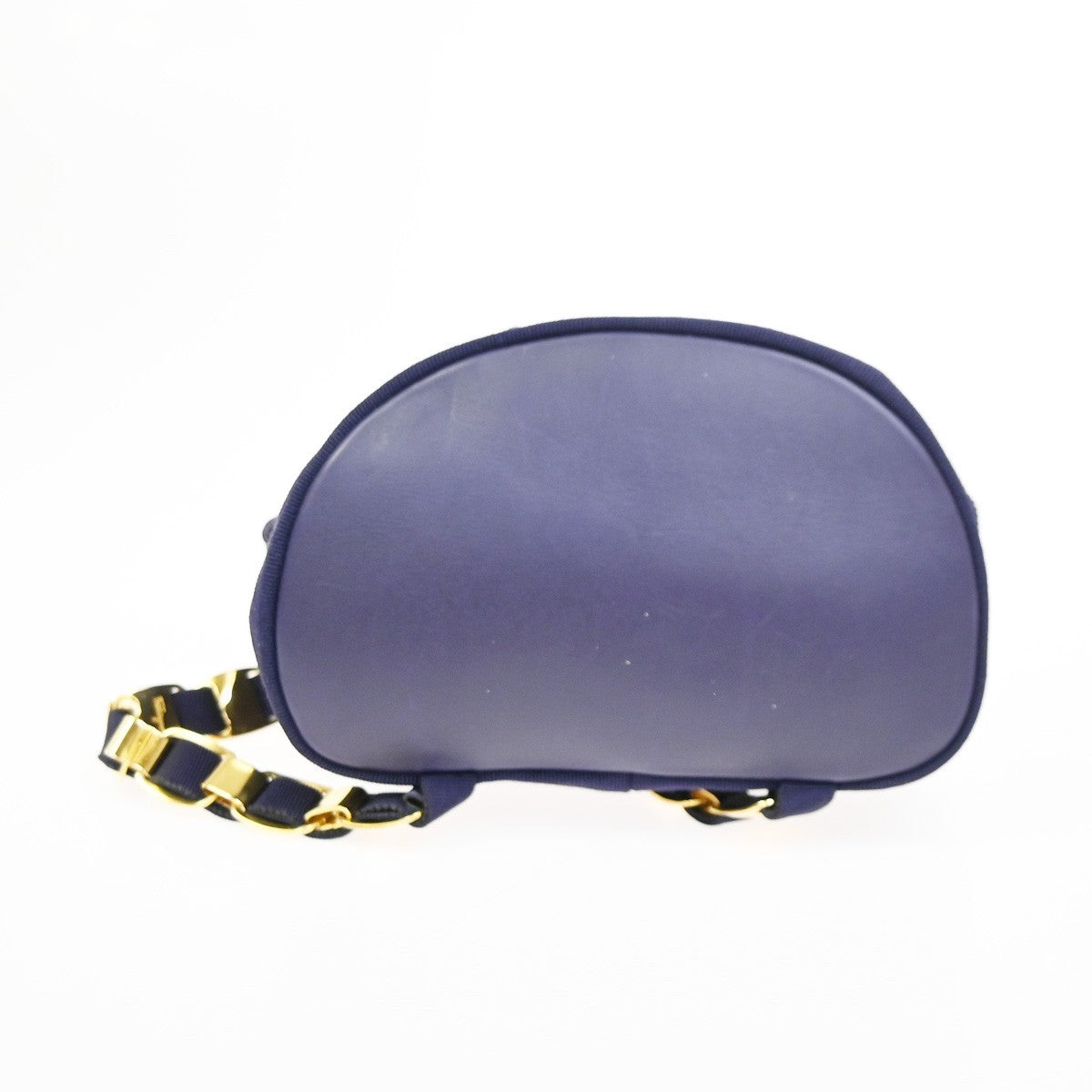 SALVATORE FERRAGAMO Vara Chain Shoulder Bag Canvas Leather Purple GHW 63KC612