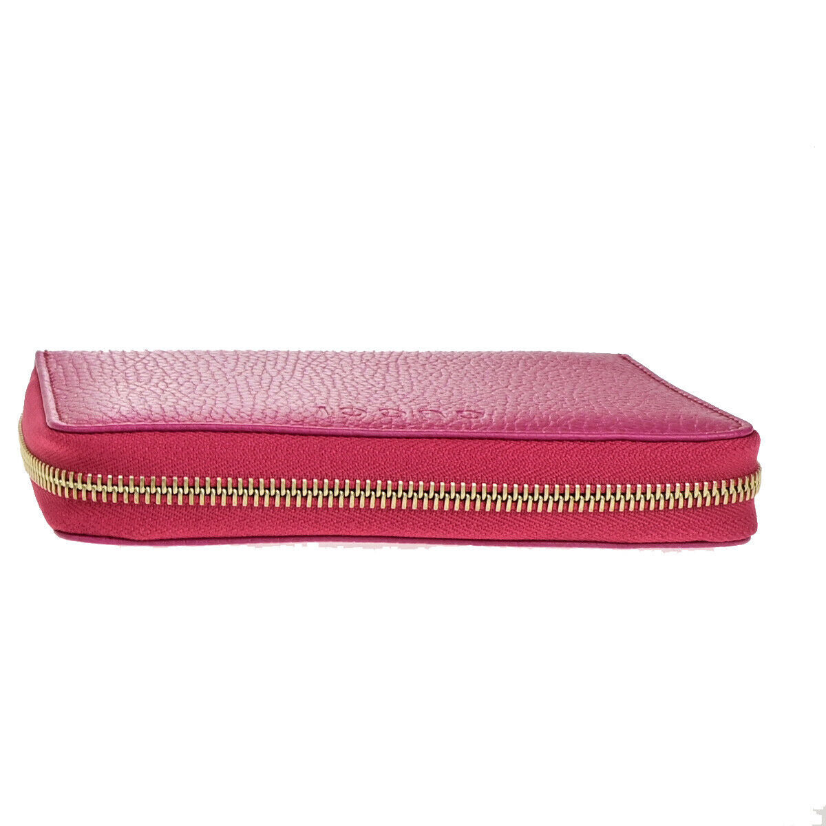 GUCCI Logo Zipper Around Wallet Purse Leather Pink Gold Italy 31RK310