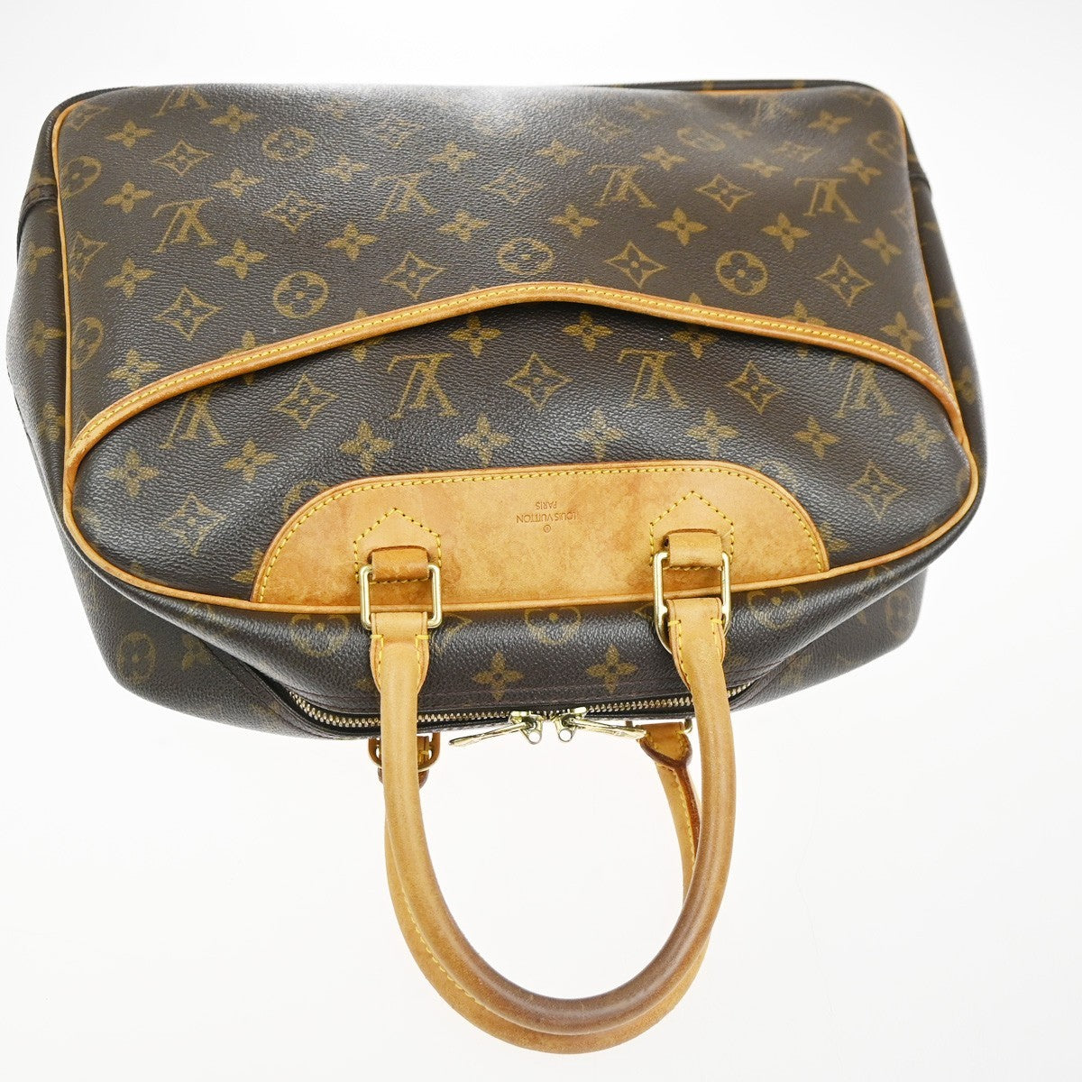 LOUIS VUITTON LV Logo Deauville Hand Bag Monogram Leather Brown M47270 81TA584