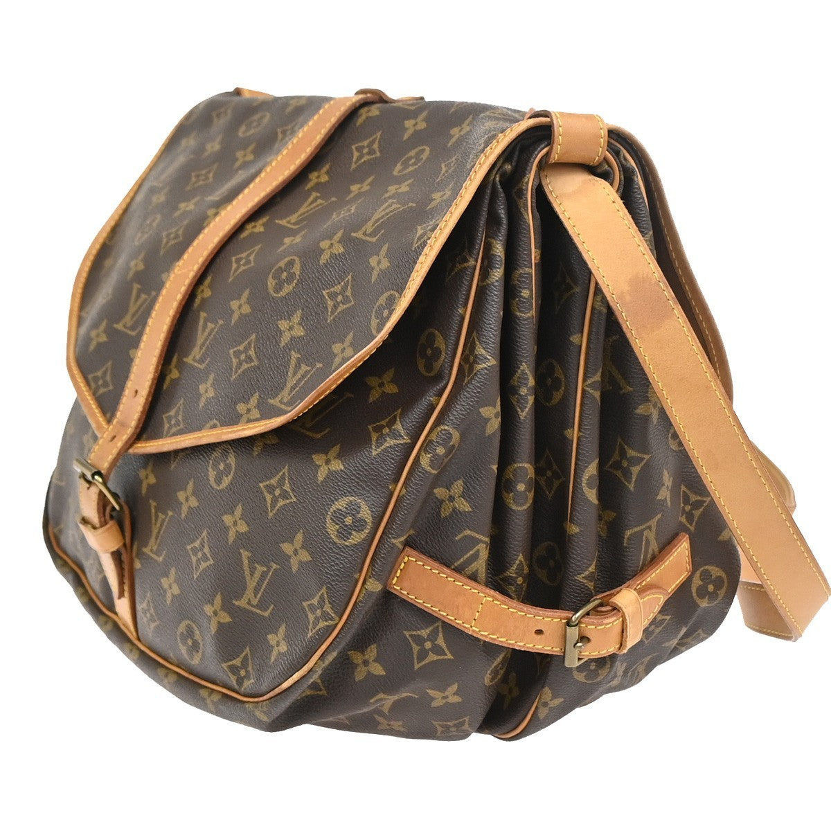 LOUIS VUITTON Saumur 35 Shoulder Bag Monogram Leather BN France M42254 73TA600