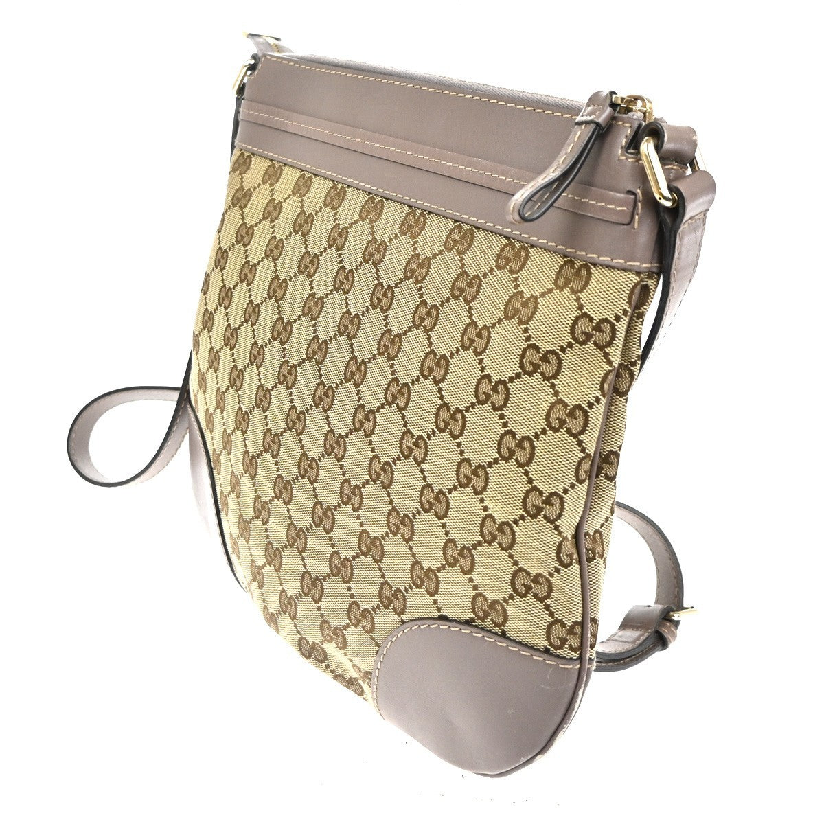 GUCCI Mayfair Shoulder Tote Bag GG Canvas Leather Beige Purple GHW Italy 31TA587