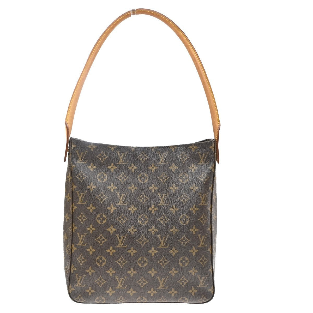 LOUIS VUITTON Logo Looping GM Shoulder Bag Monogram Leather Brown M51145 74SA123