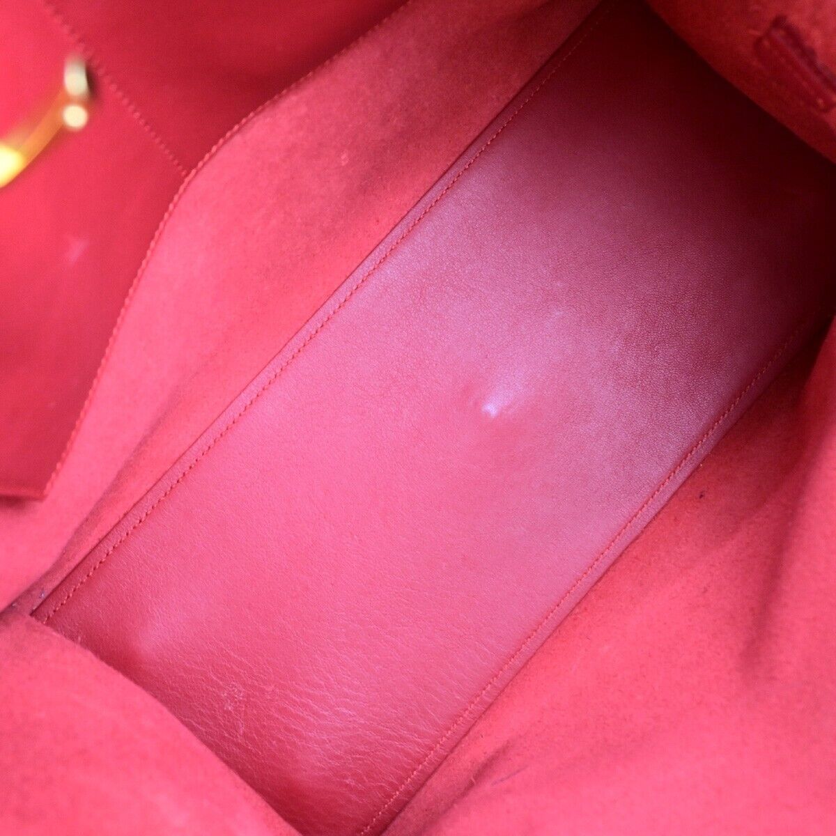 SAINT LAURENT YSL Logo Cabas 2 Way Hand Bag Leather Red GHW Italy 29EC867