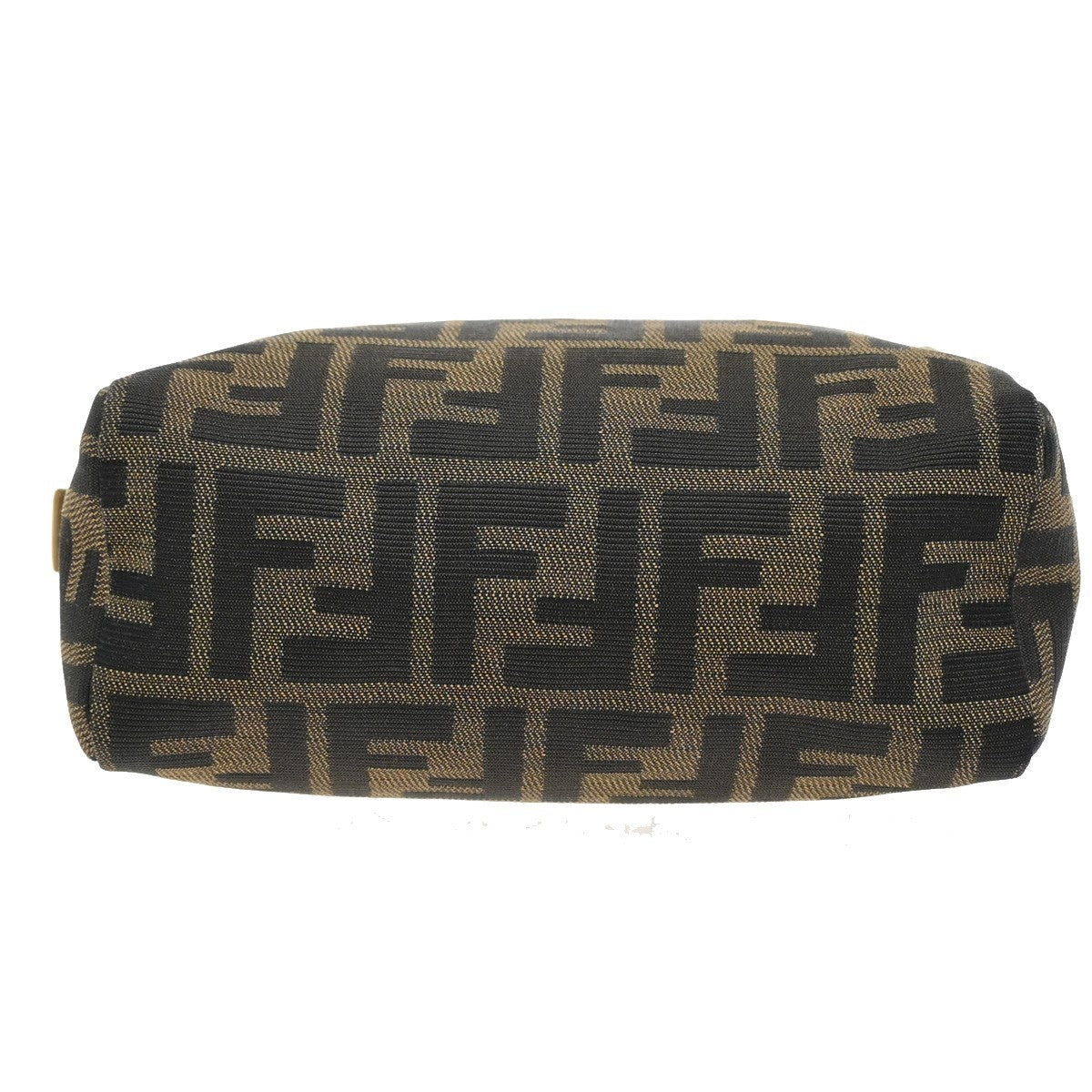 FENDI Logo Zucca Pattern Mini Hand Bag Canvas Leather Brown GHW Italy 83KB556