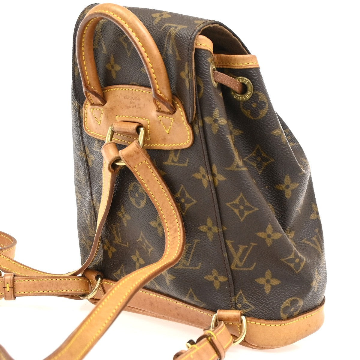 LOUIS VUITTON Mini Montsouris Backpack Bag Monogram Leather Brown M51137 43PA131