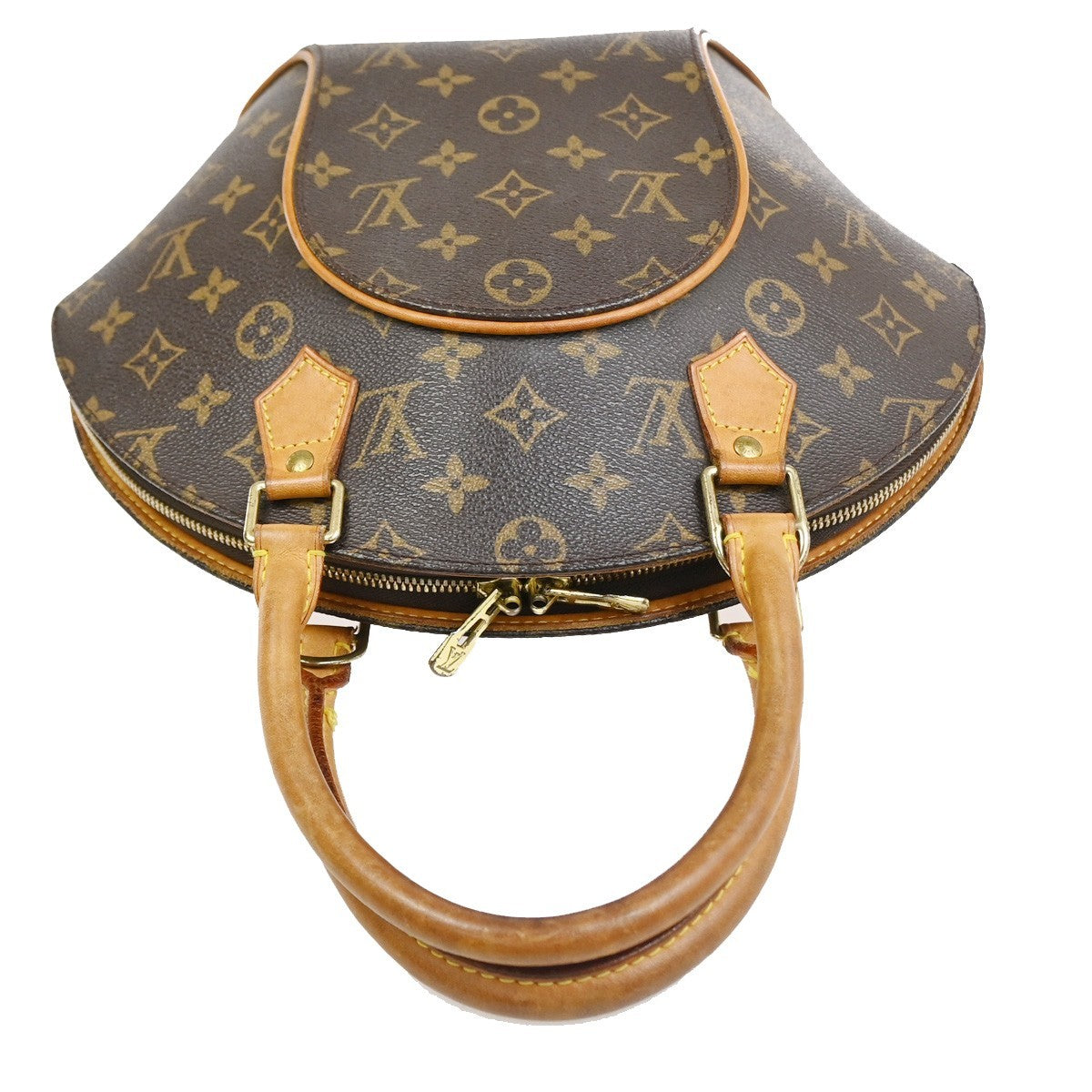 LOUIS VUITTON LV Logo Ellipse PM Hand Bag Monogram Leather Brown M51127 78CA828