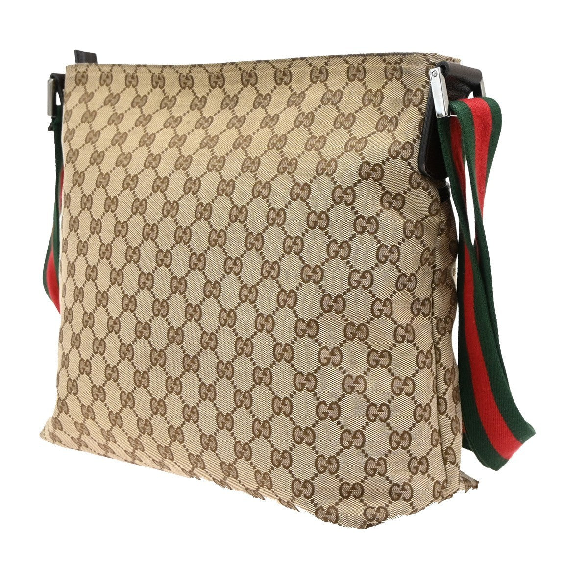 GUCCI GG Pattern Sherry Shoulder Hand Bag Cavans Leather Beige SHW Italy 34DA164