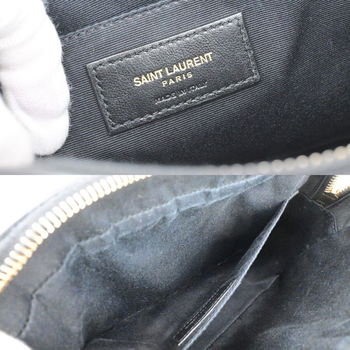 SAINT LAURENT YSL Logo Lou Tassel Shoulder Bag Leather Black GHW Italy 638RK536