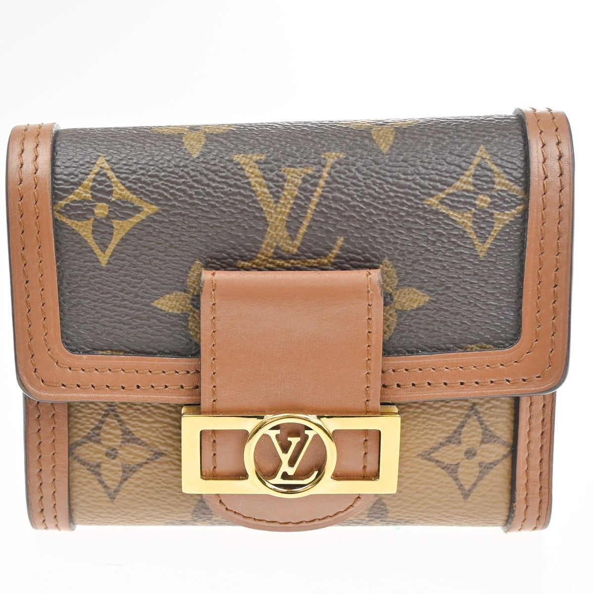 LOUIS VUITTON Dauphine Compact Wallet Monogram Reverse Leather M68725 83CA637
