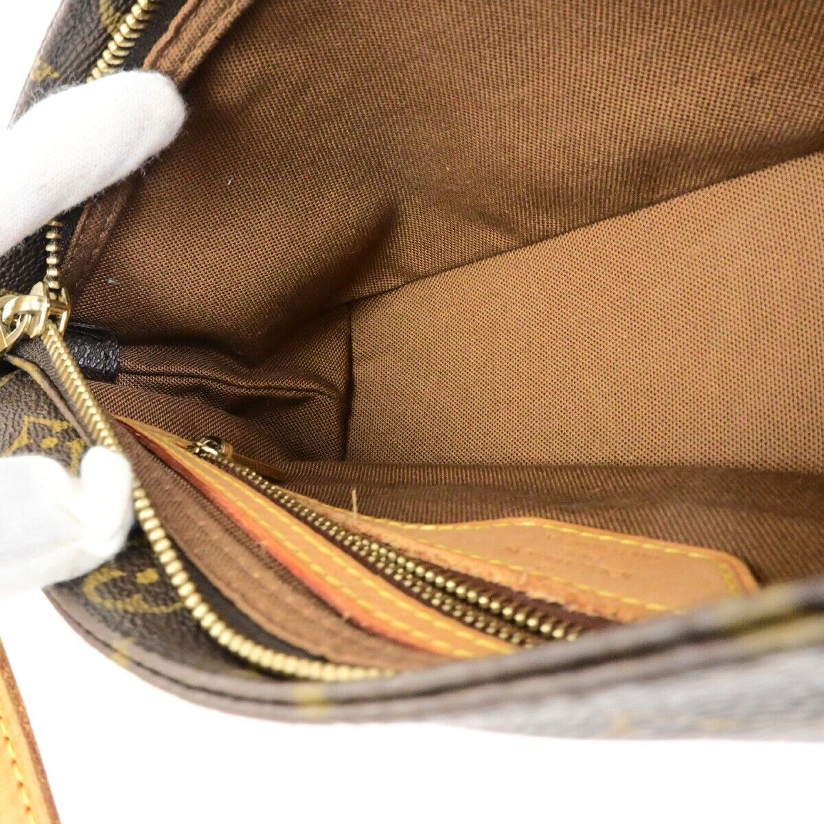 LOUIS VUITTON Logo Trotteur Shoulder Bag Monogram Leather Brown M51240 89ED501