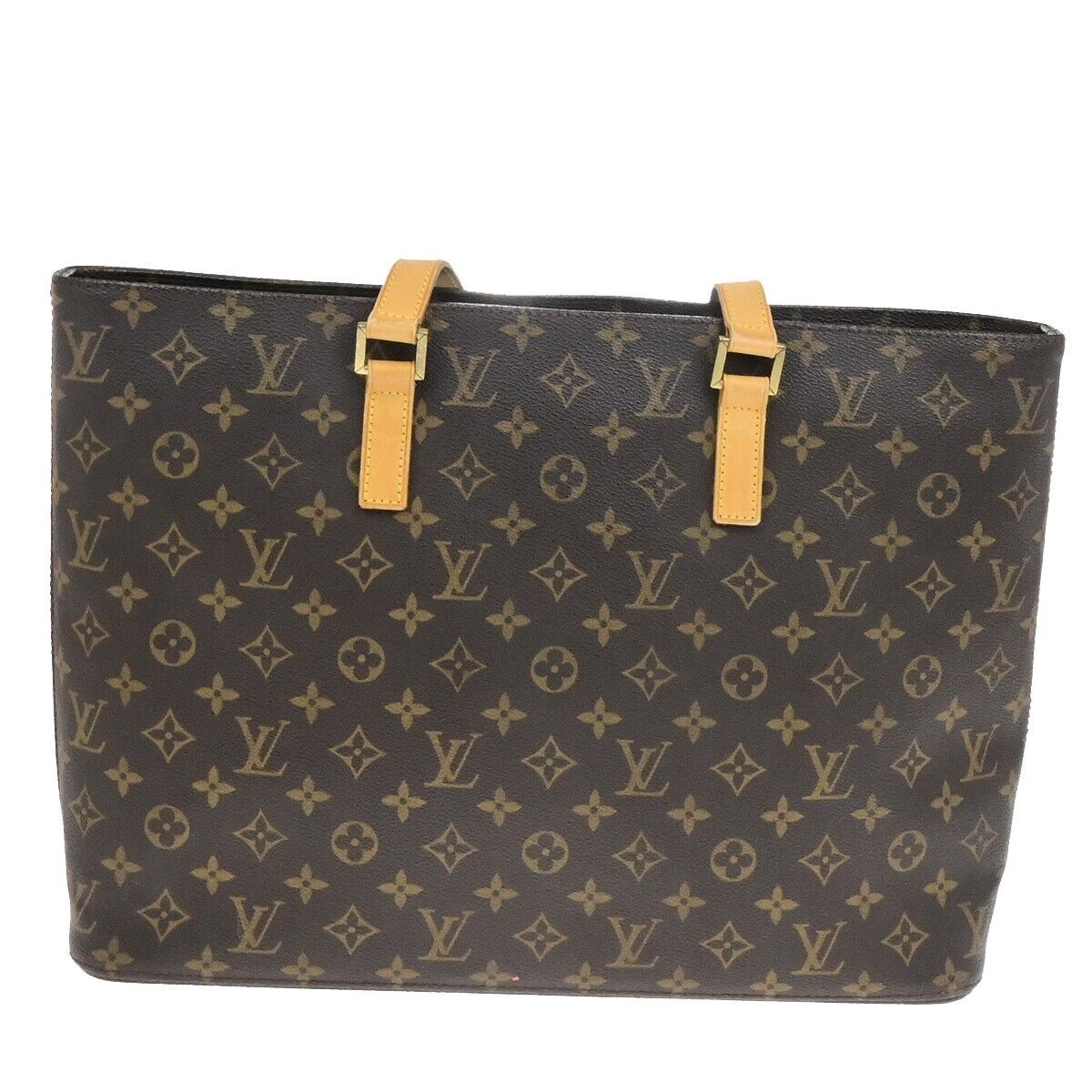 LOUIS VUITTON Logo Luco Shoulder Tote Bag Monogram Leather Brown M51155 34ED940