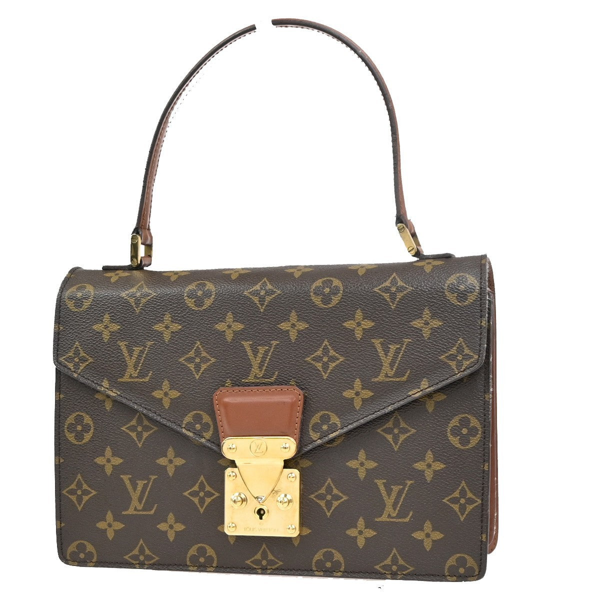 LOUIS VUITTON Concorde Hand Bag Monogram Leather Brown France M51190 89MA598