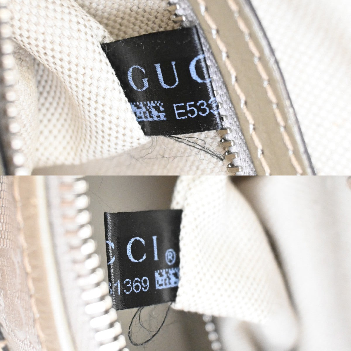GUCCI Logo Imprime GG Pattern Hand Tote Bag PVC Leather Silver Italy SHW 89KC688