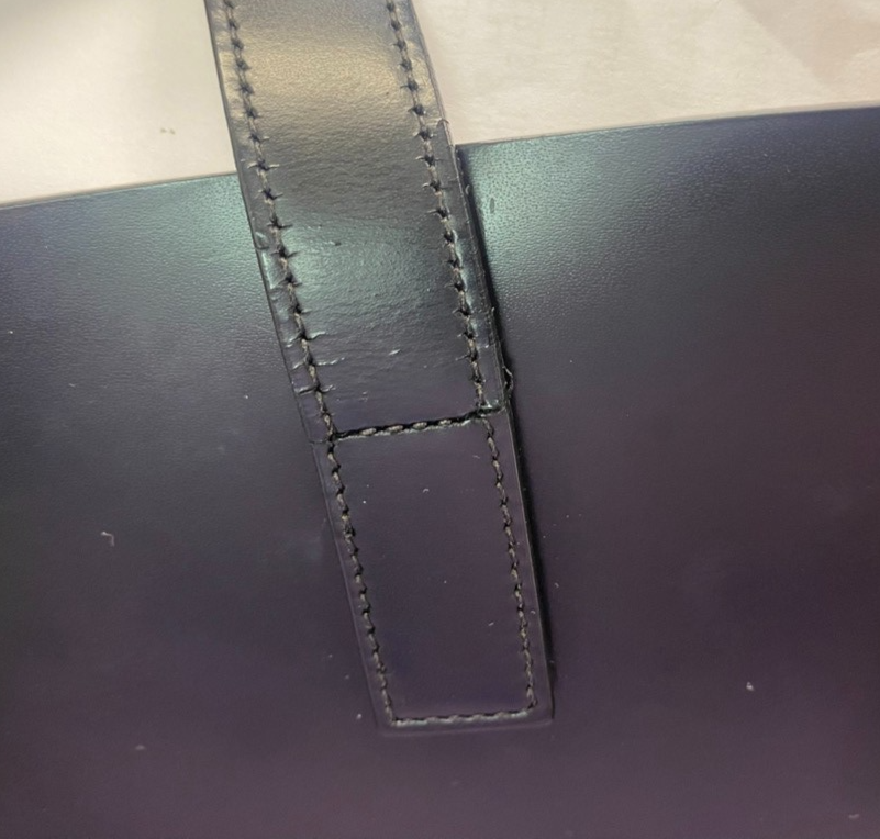SAINT LAURENT  Shoulder Hand Tote Bag Pouch Leather Black GHW Italy 95RL924