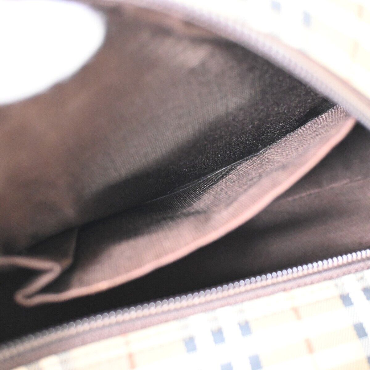BURBERRYS Nova Check Shoulder Bag Canvas Leather Beige Brown Gold-plated 69HB713
