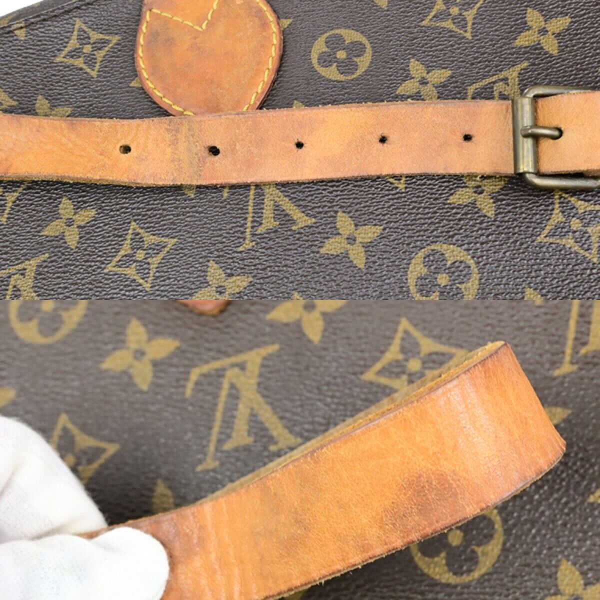 LOUIS VUITTON Cartouchiere GM Shoulder Bag Monogram Leather Brown M51252 33EC916