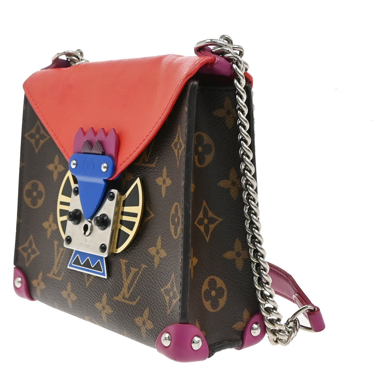 LOUIS VUITTON Pochette Mask PM Chain Shoulder Bag Monogram Leather BN RD 98KB647