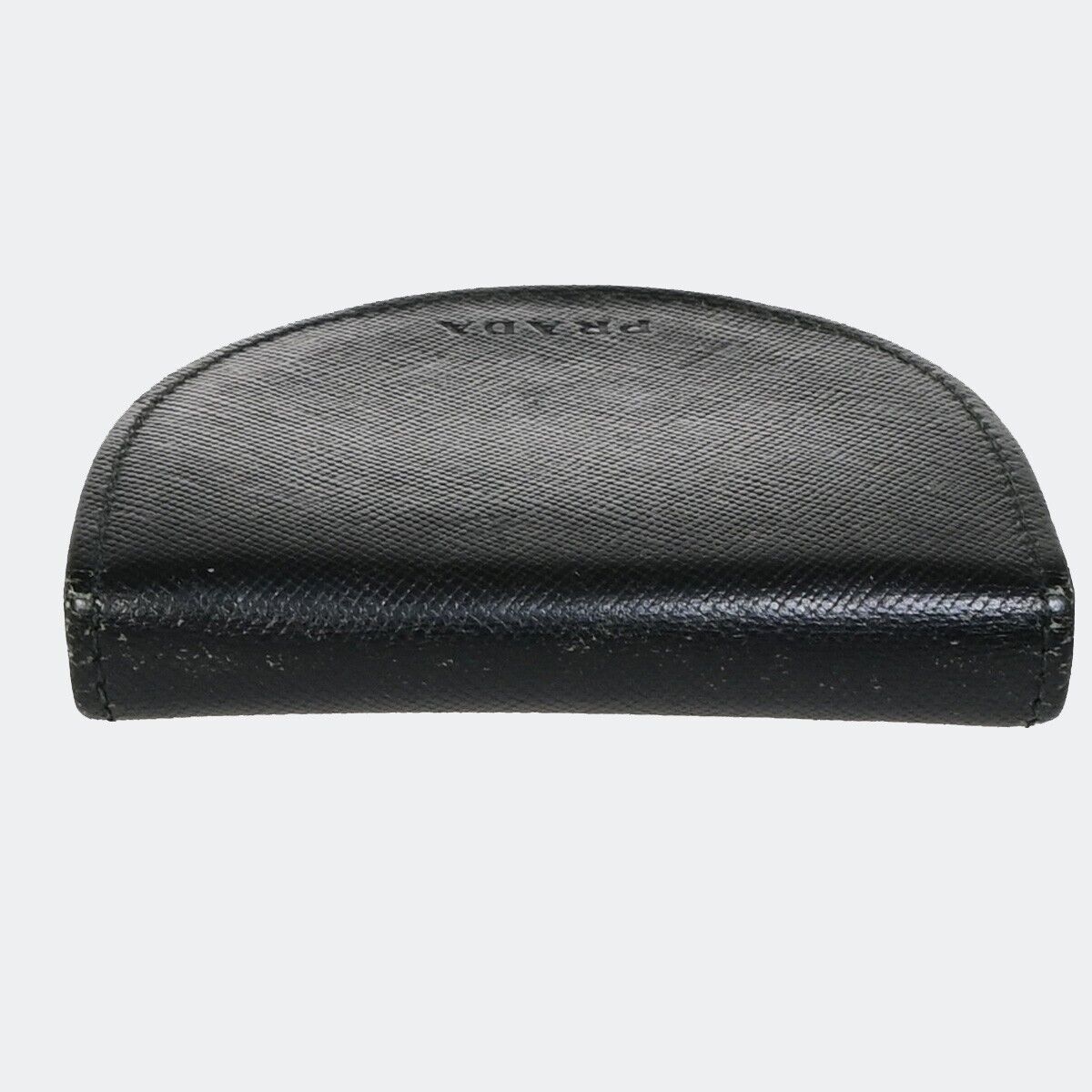 PRADA Logo Bifold Coin Case Wallet Saffiano Leather Black Italy 01EB844