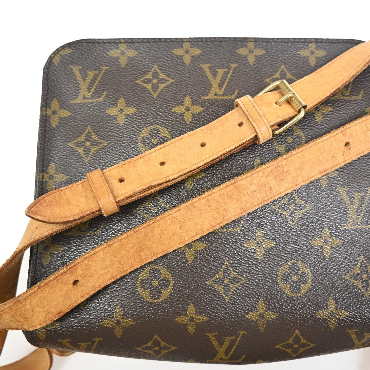 LOUIS VUITTON Cartouchiere MM Shoulder Bag Monogram Leather Brown M51253 31ZA331