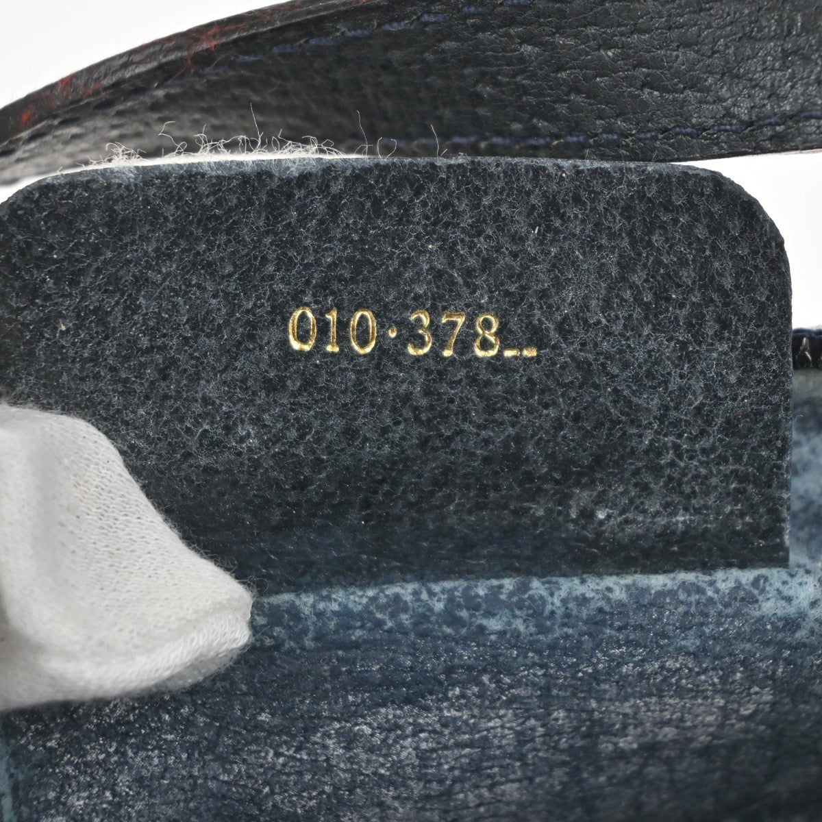 GUCCI Logo GG Sherry Line Shoulder Hand Bag PVC Leather Navy Blue Italy 69MA470