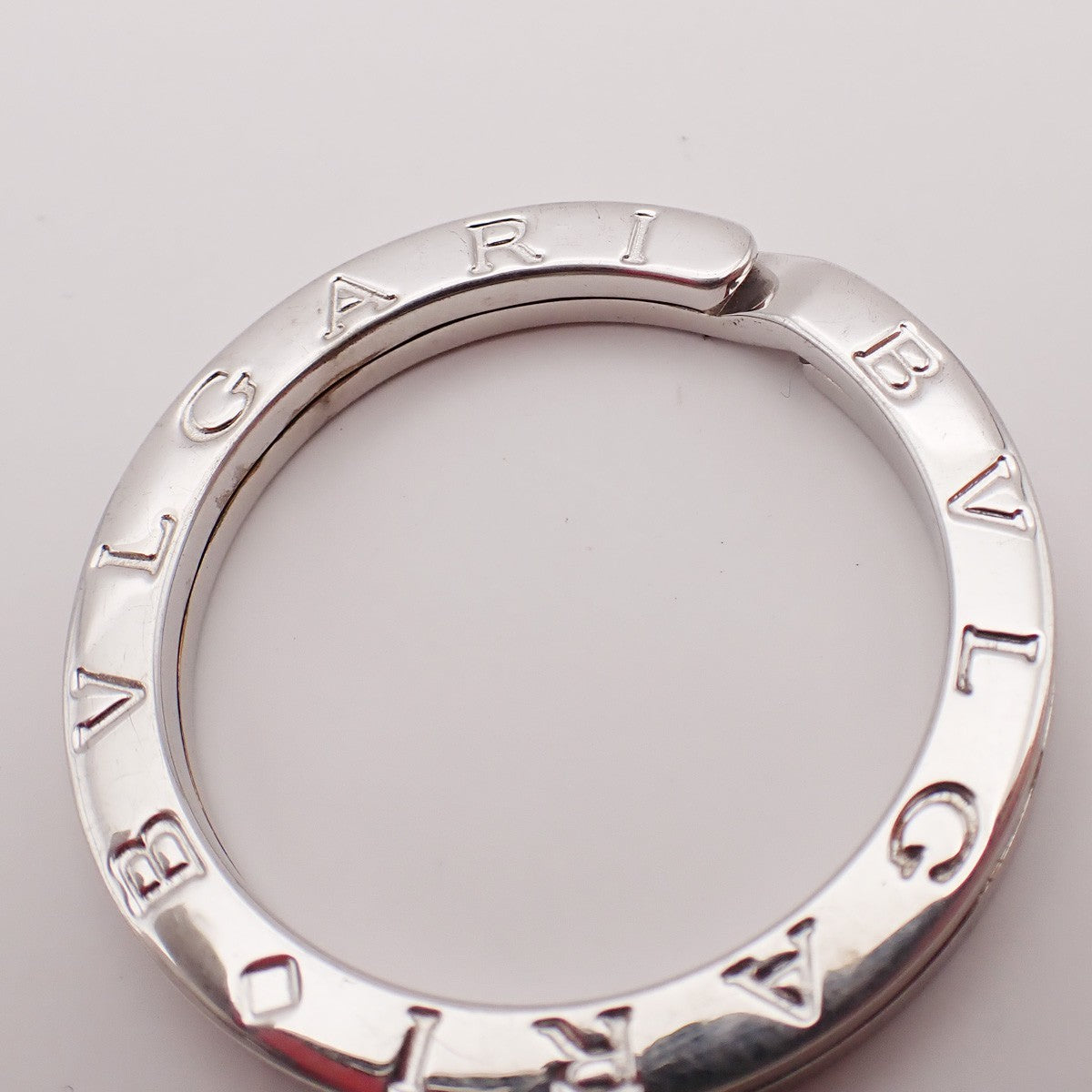 BVLGARI Logo Key Ring Silver Ag 925 Accessory Italy 02EG278